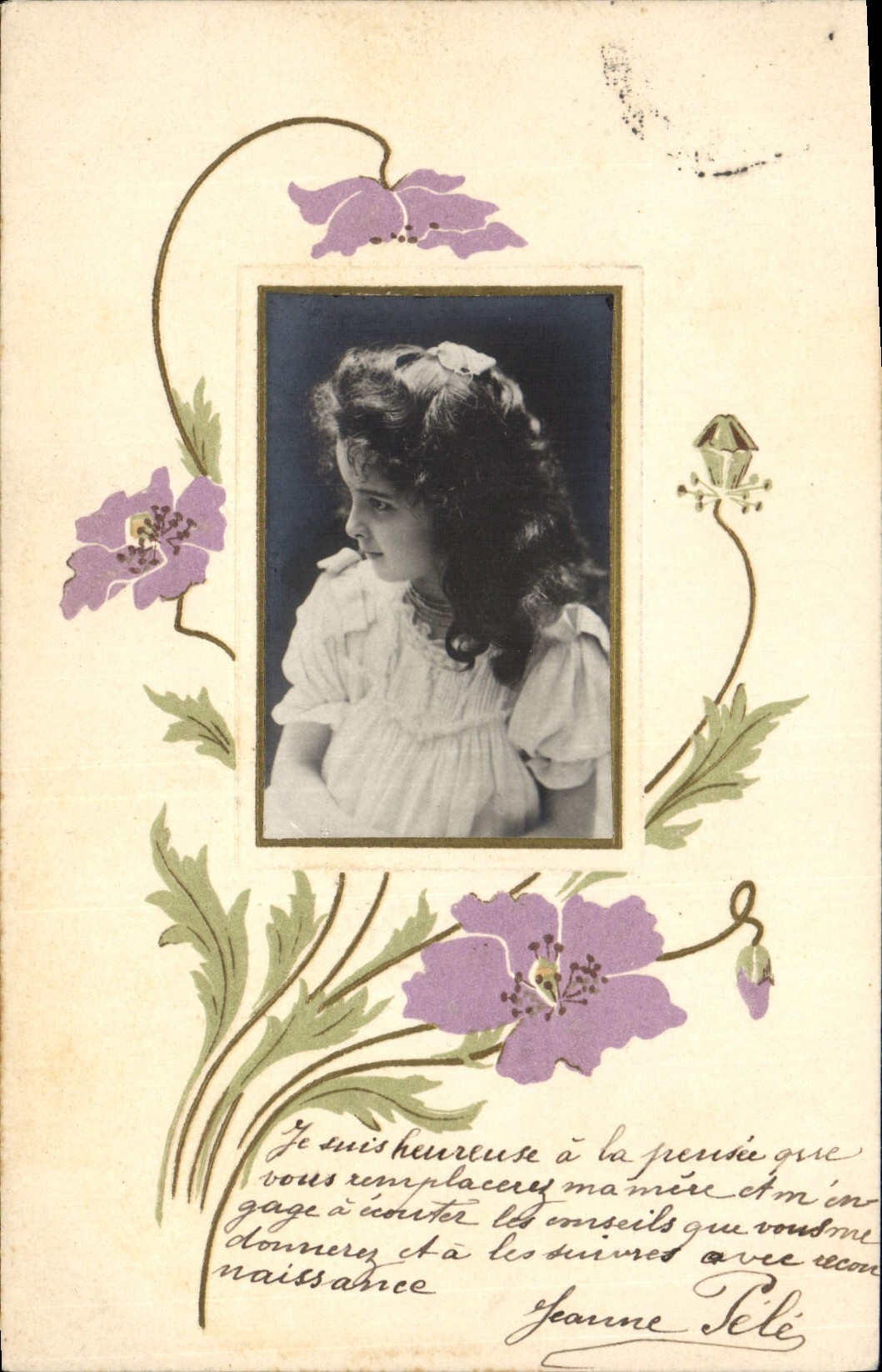 CPA Fantaisie Fleurs Enfant