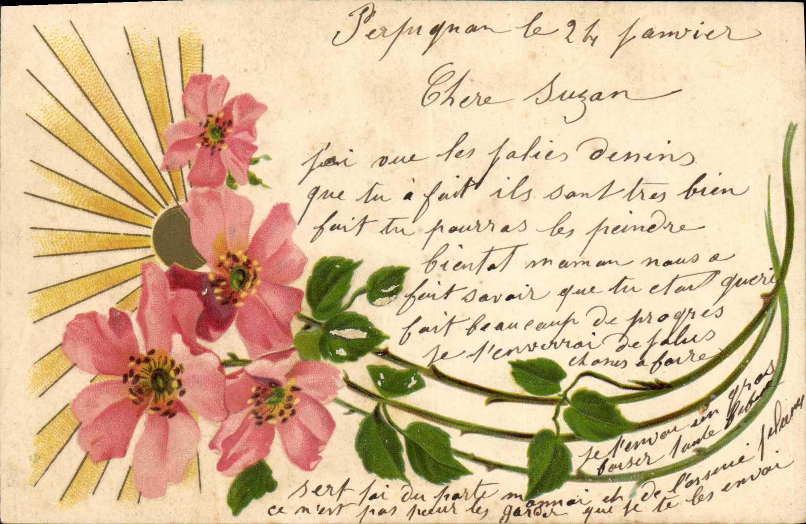 CPA Fantaisie Fleurs 