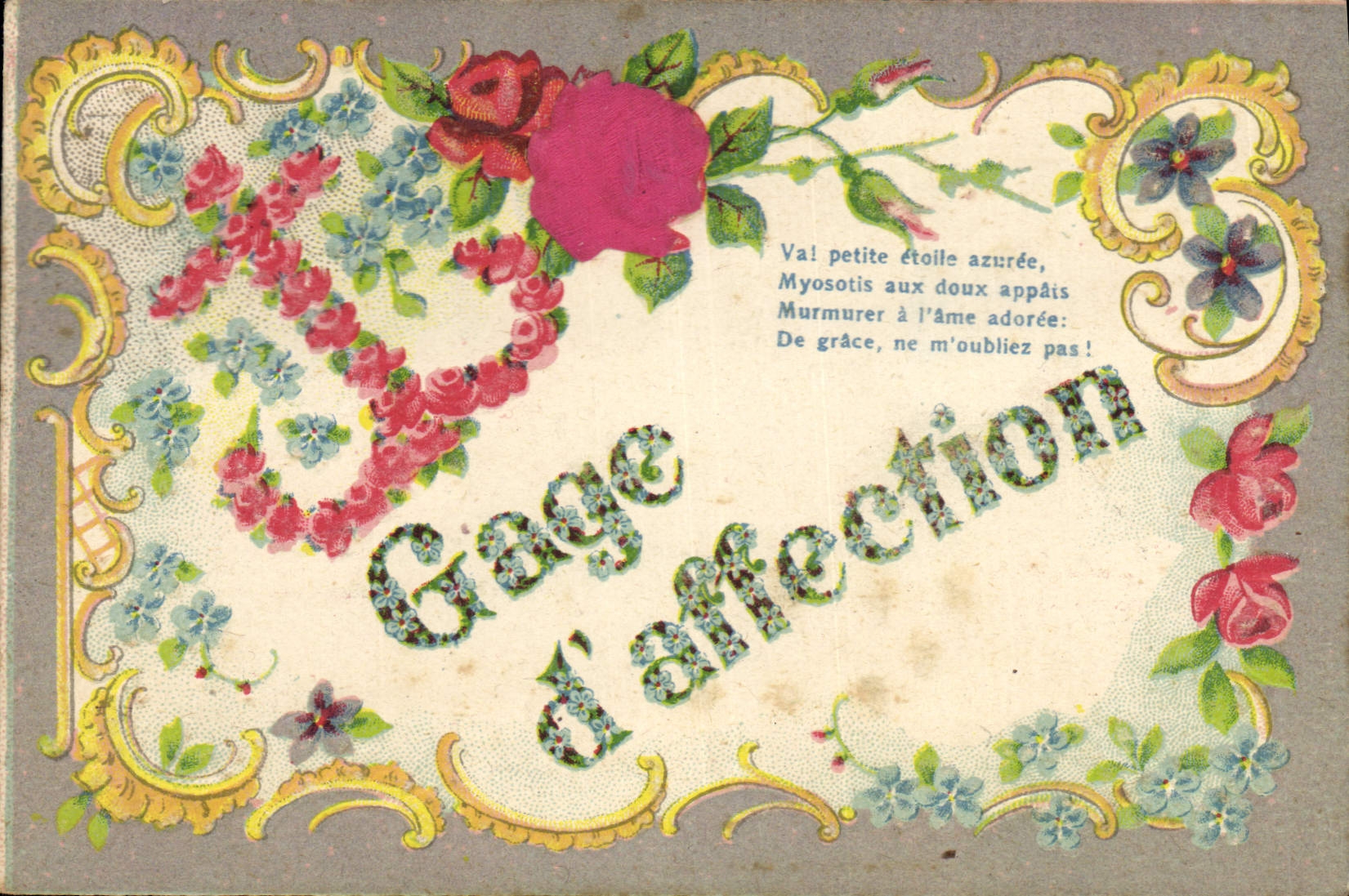 CPA Fantaisie Fleurs Ancre de marine