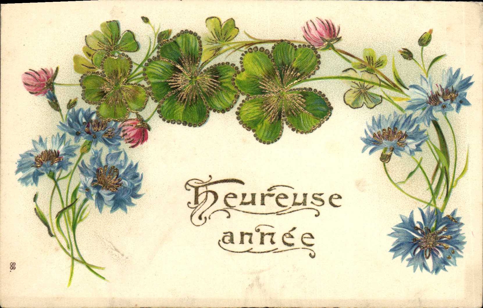 CPA Fantaisie Fleurs Trefles