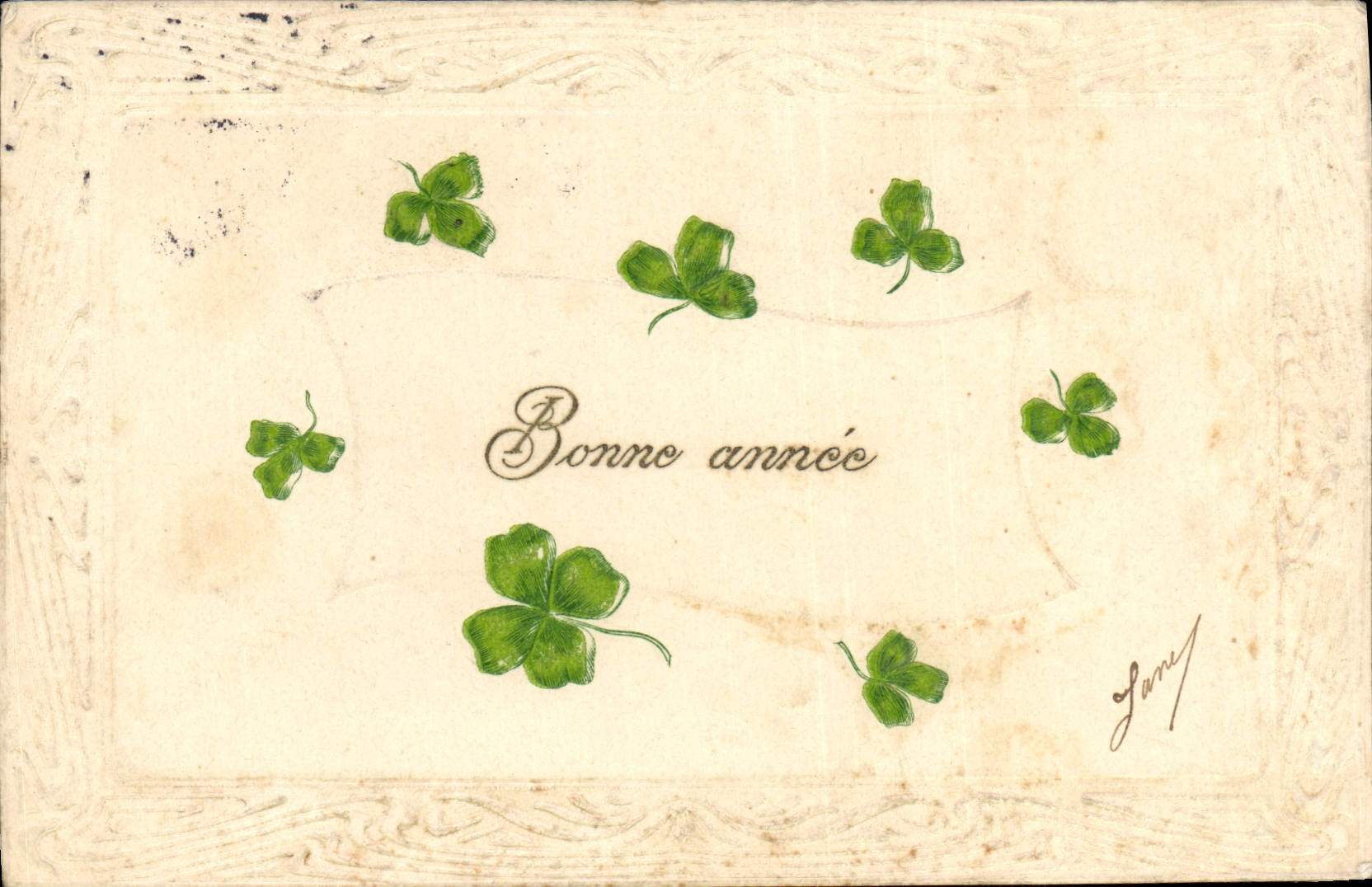 CPA Fantaisie Fleurs Trefles