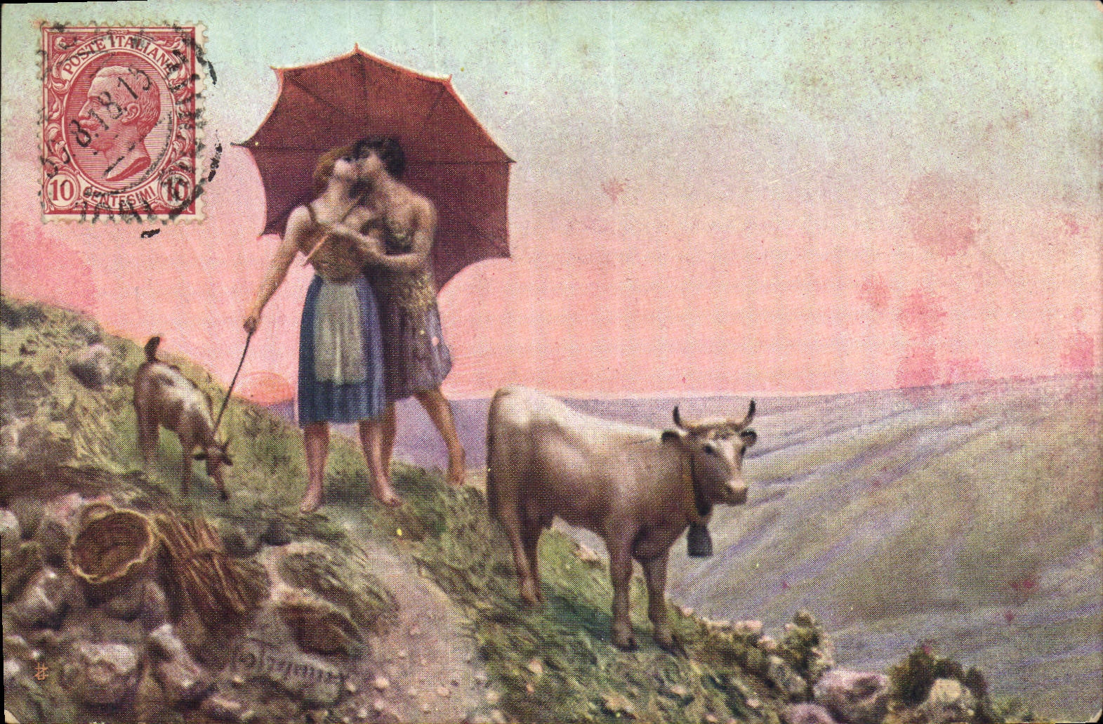 Postal Fantasia Ilustrador Mastroianni Besar matinal