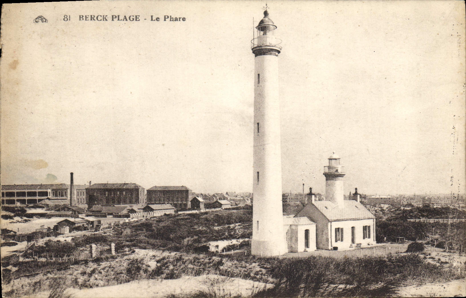 Vintage Postcard Headlight Berck Beach