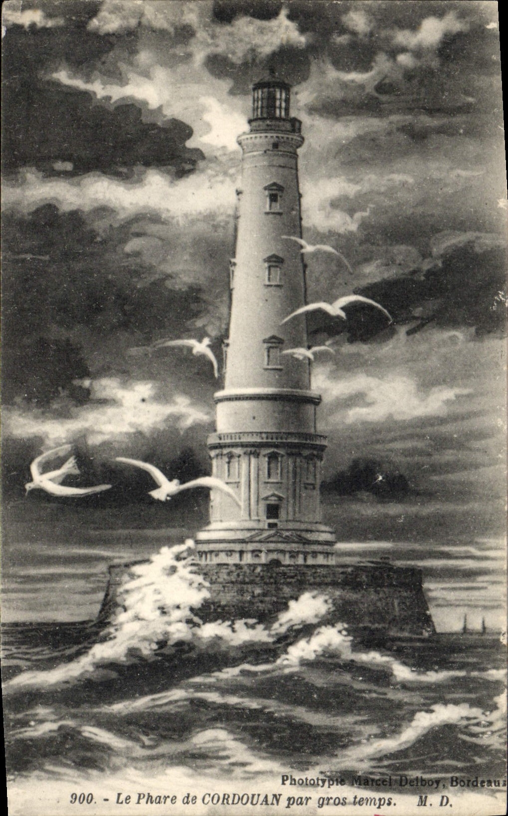 CPA Phare de Cordouan par gros temps