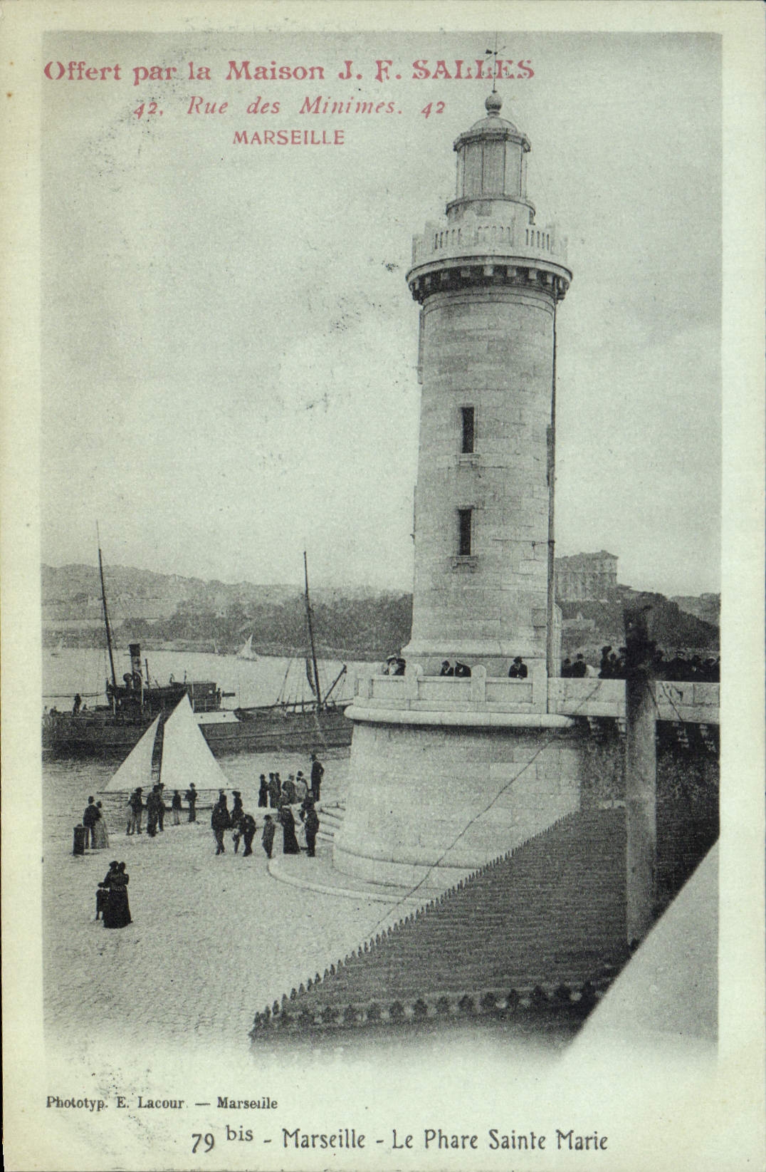 Vintage Postcard Headlight Holy Marie Marseilles