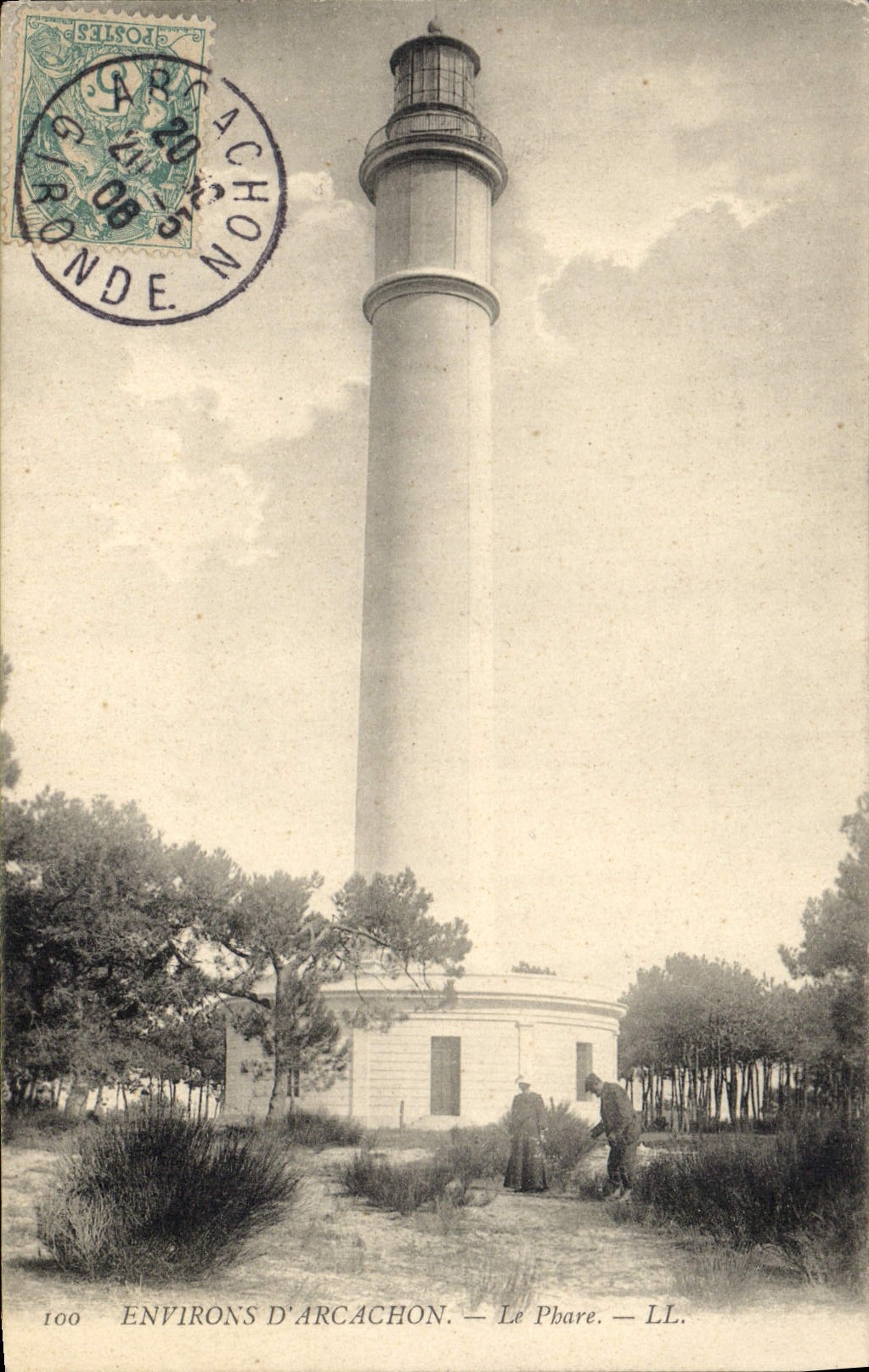 Vintage Postcard Headlight Surroundings of Arcachon