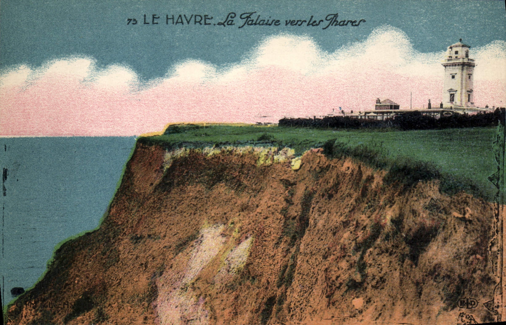 Postal PHARE el Puerto el acantilado hacia los faros