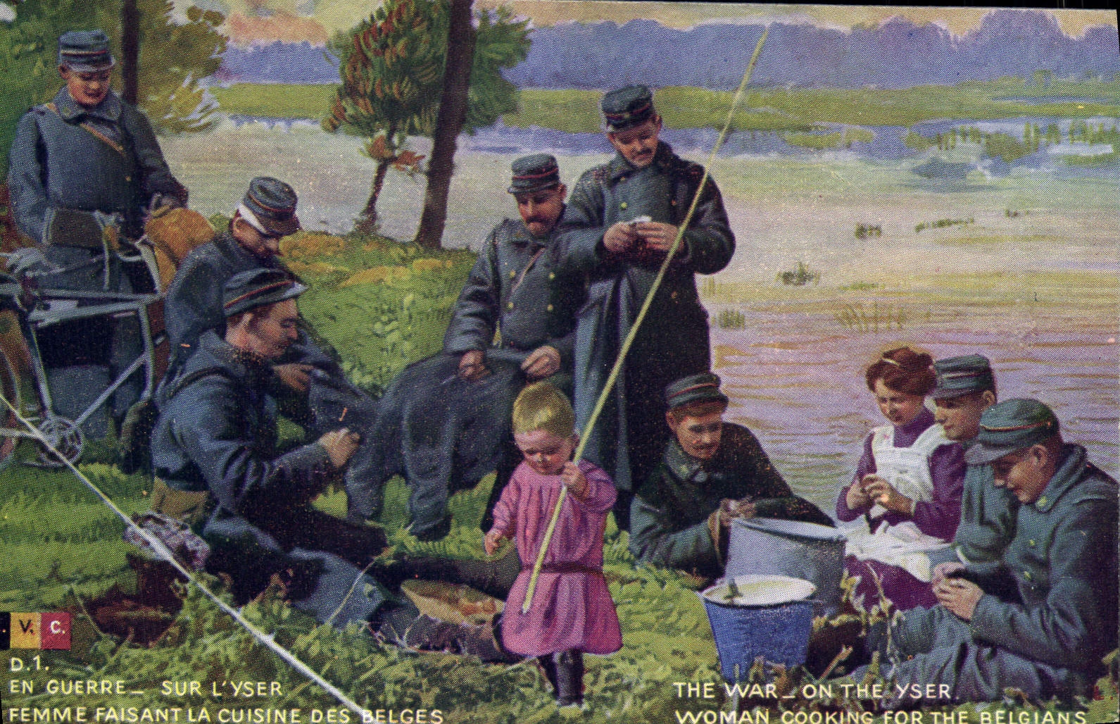 CPA Militaria Sur l'Yser Femme faisant la cuisine des Belges