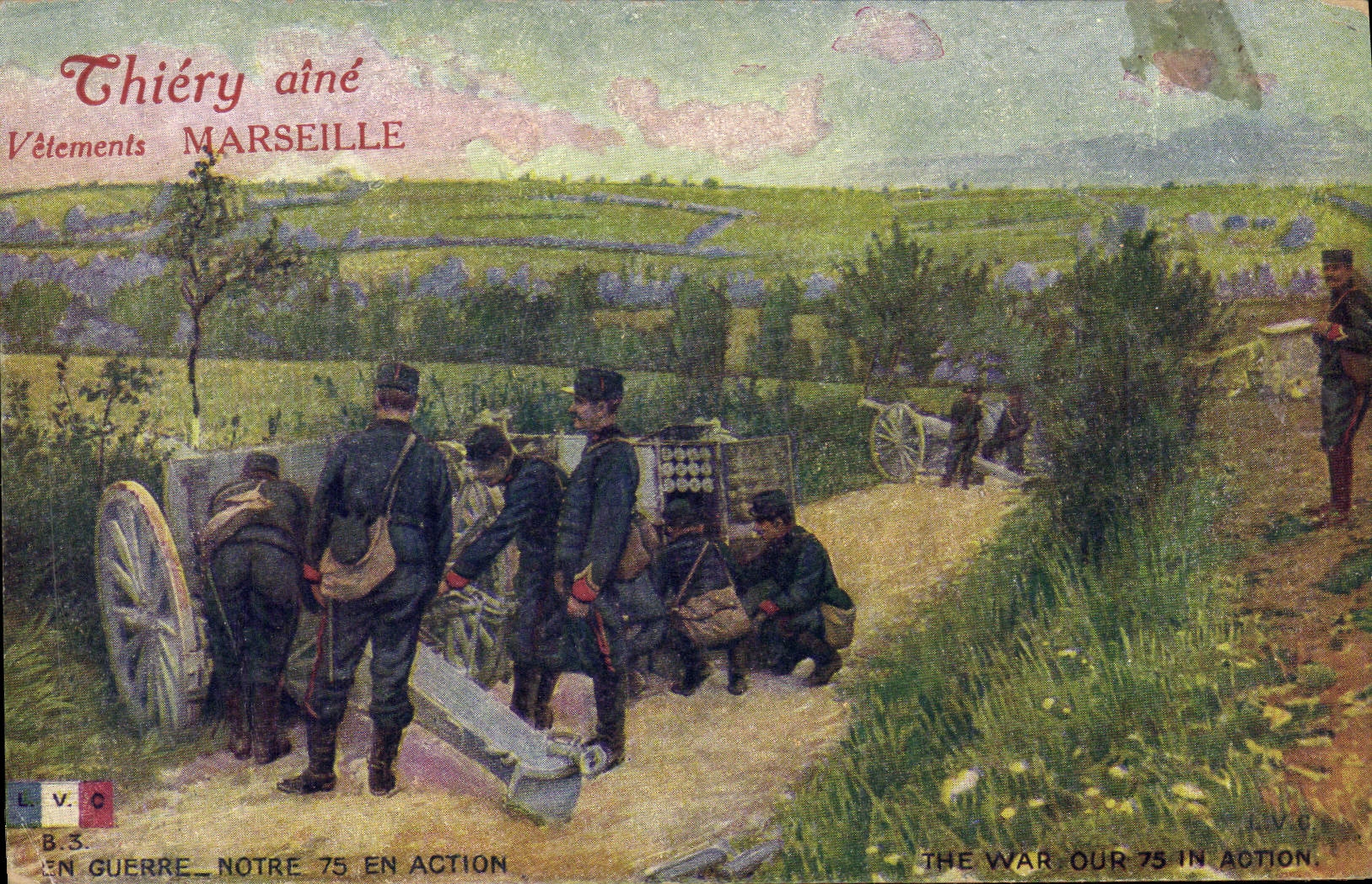CPA Militaria Notre 75 en action Canons