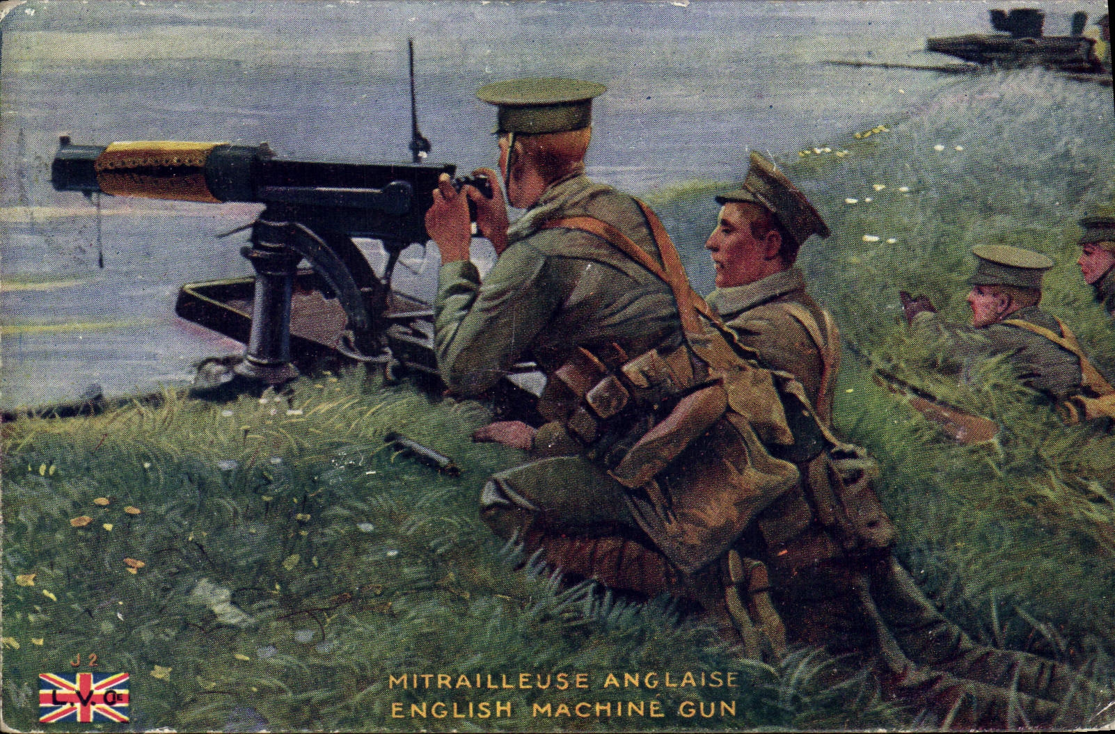 CPA Militaria Mitrailleuse anglaise