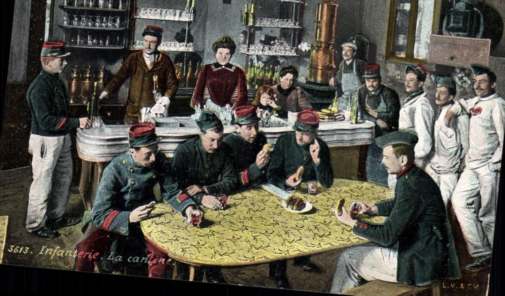 Vintage Postcard Militaria Infantry the canteen