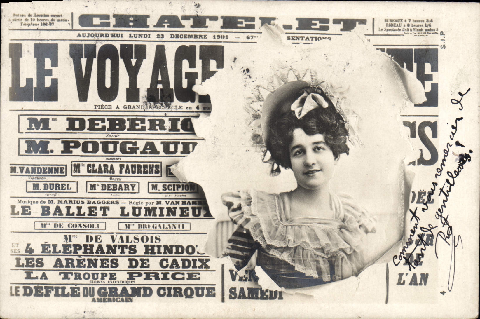 CPA Fantaisie Journaux Journal Le Voyage Pougaud Defile du Grand cirque