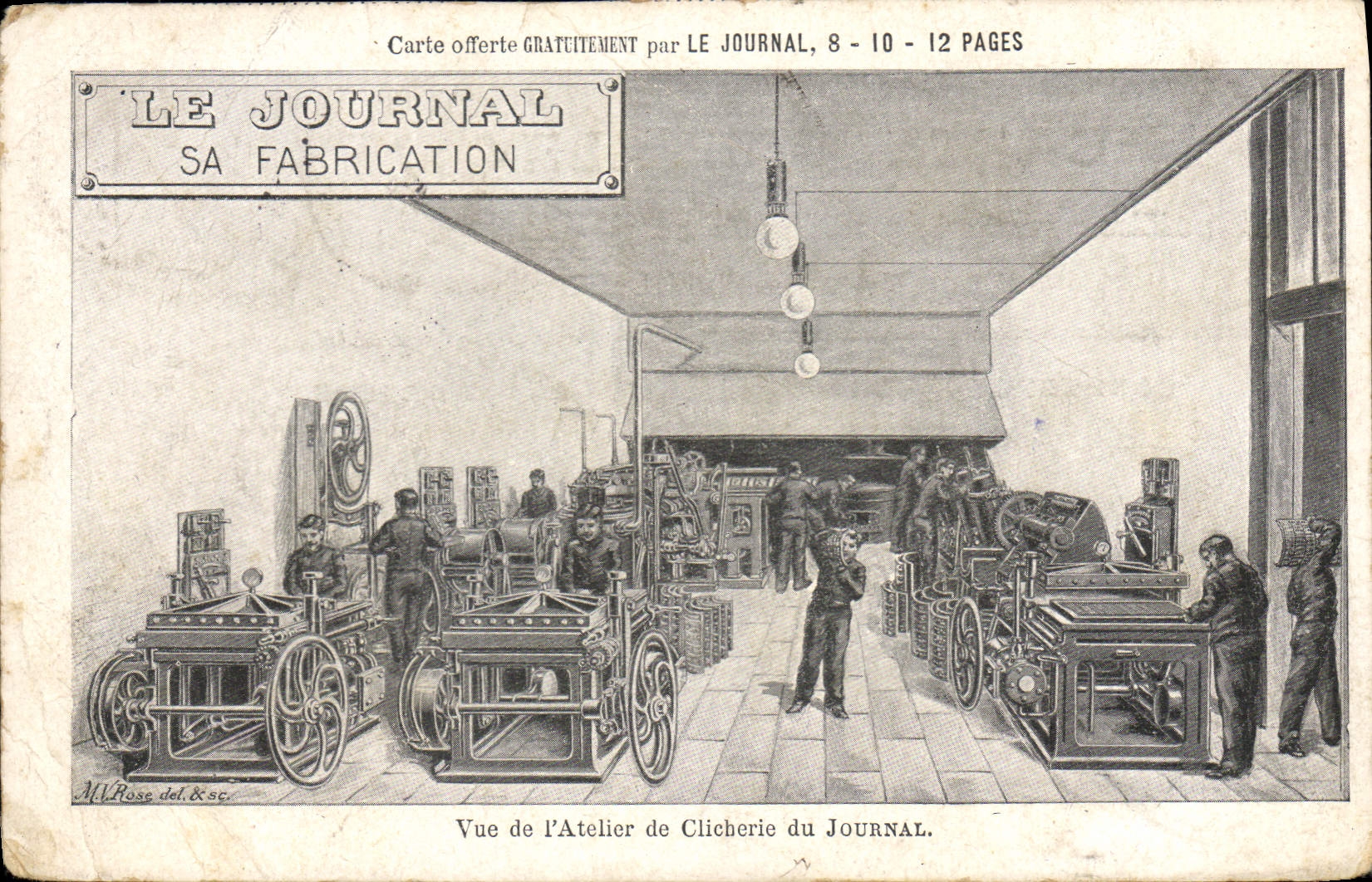 CPA Fantaisie Journaux Journal Sa fabrication Vue de l'atelier de clicherie 