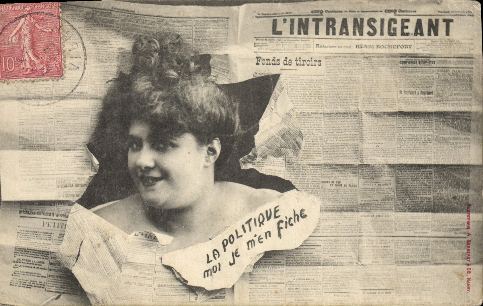 CPA Fantaisie Journaux Journal L'intransigeant Femme