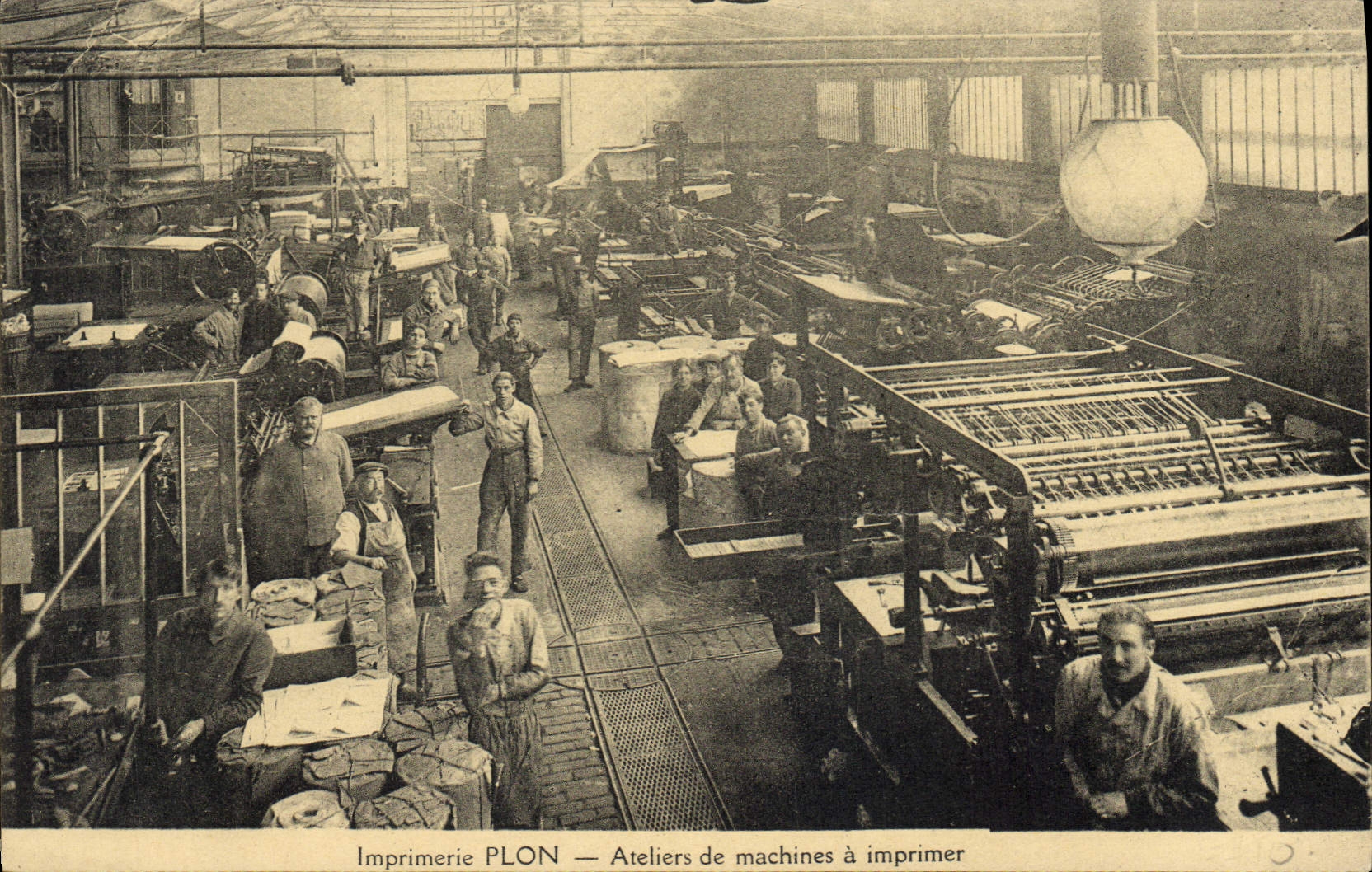 Vintage Postcard Journaux Newspaper Printing works Plon Ateliers of machines has to print Rue Garanciere Paris