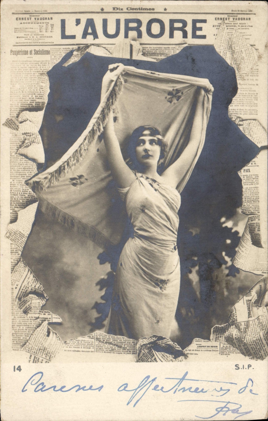 Vintage Postcard Fantasy Newspapers Newspaper Dawn