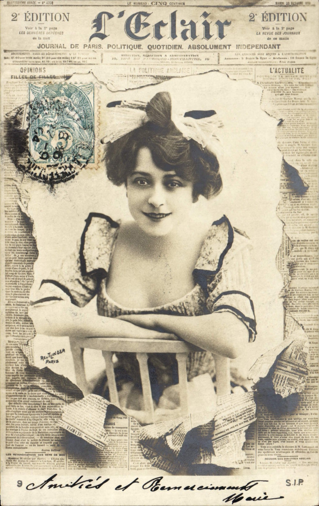 CPA Fantaisie Journaux Journal L'Eclair 