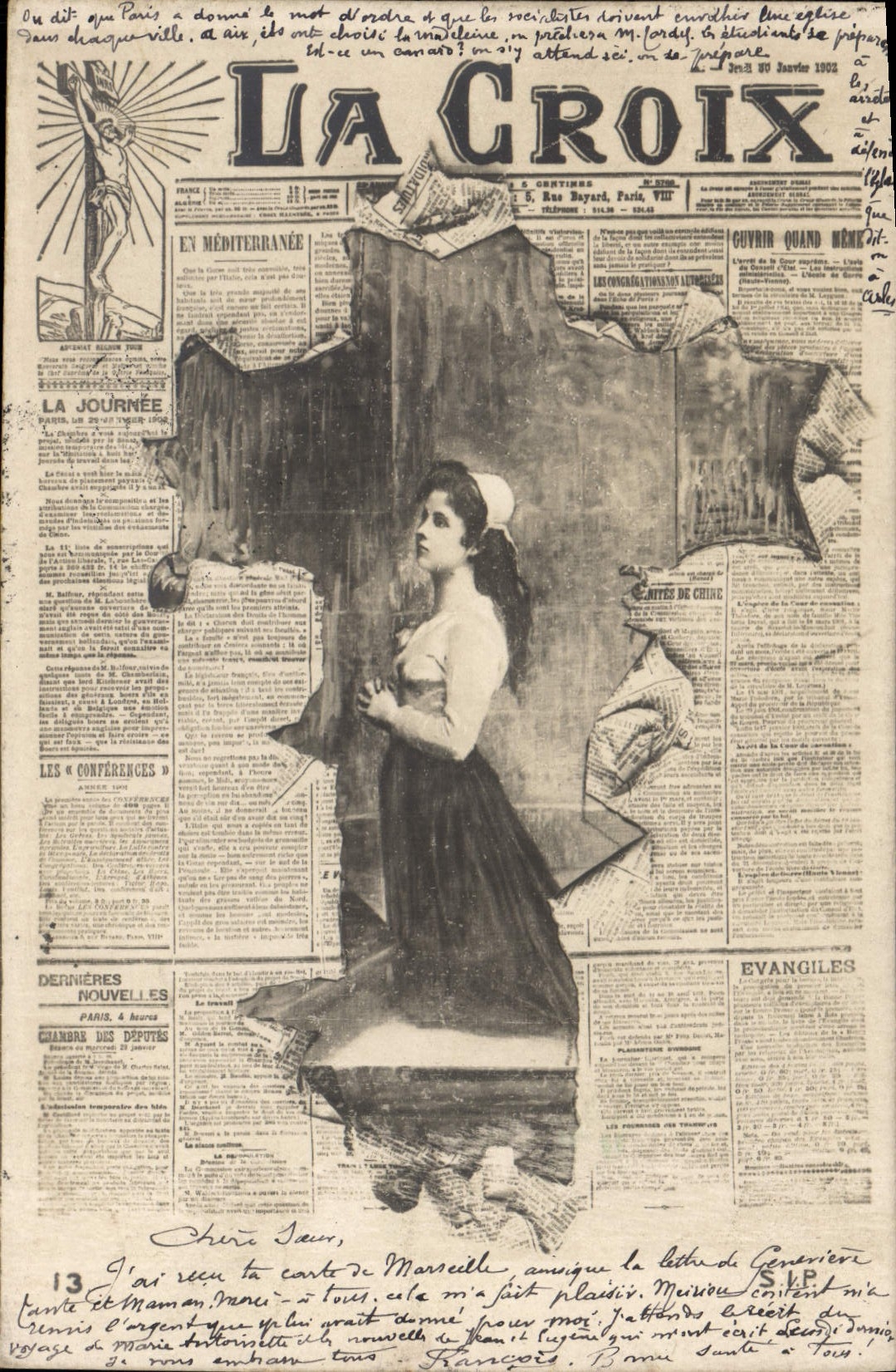 CPA Fantaisie Journaux Journal La Croix