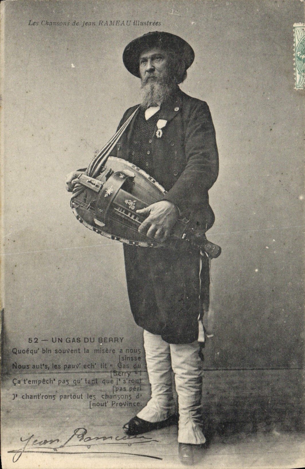 CPA Folklore Les chansons de Jean Rameau illustrees Un gas du Berry Musique