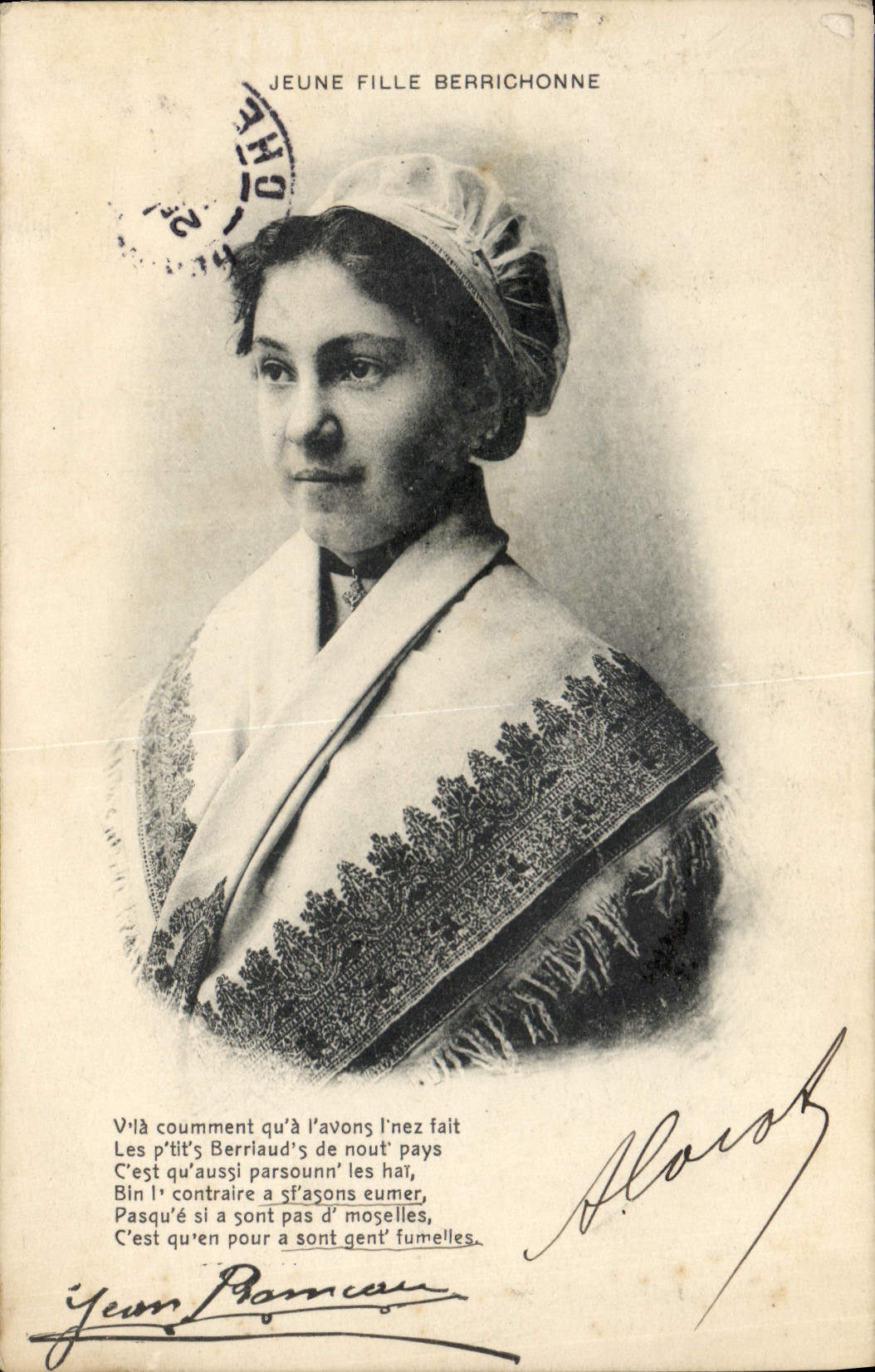 CPA Folklore Les chansons de Jean Rameau illustrees Jeune fille Berrichonne