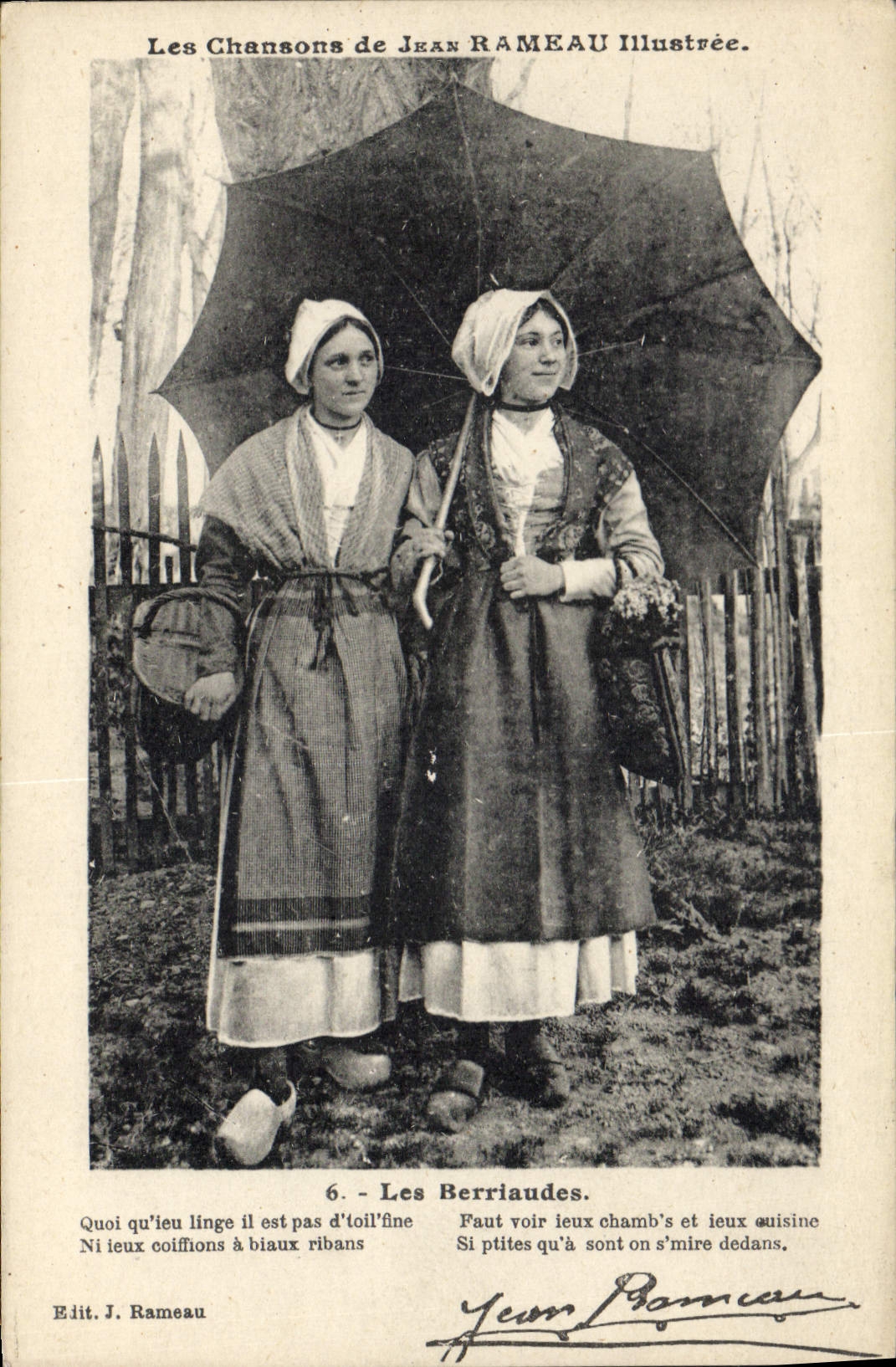 CPA Folklore Les chansons de Jean Rameau illustrees Les Berriaudes