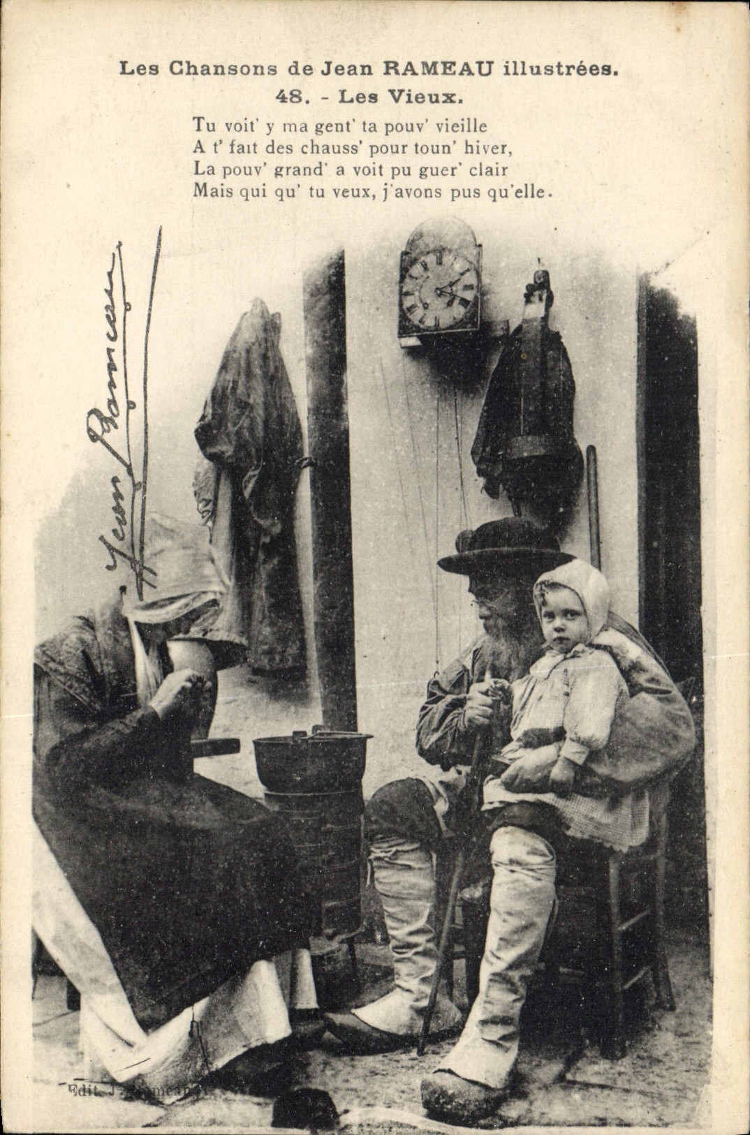 CPA Folklore Les chansons de Jean Rameau illustrees Les vieux Enfant Bebe