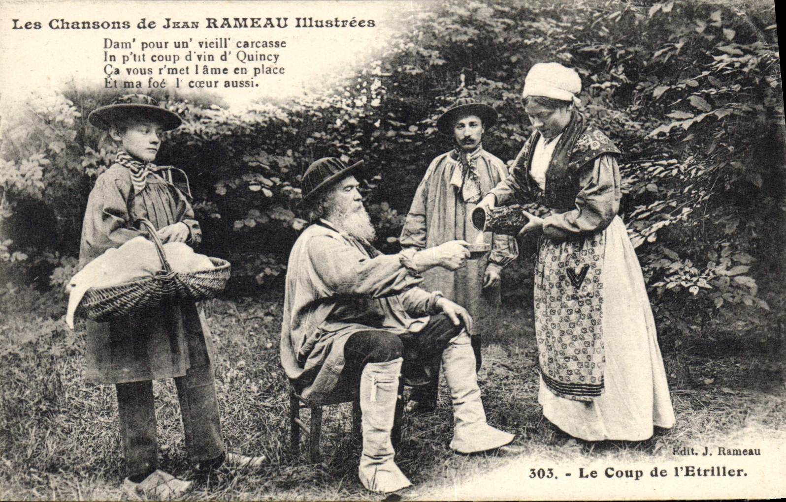 CPA Folklore Les chansons de Jean Rameau illustrees Le coup de l'etriller