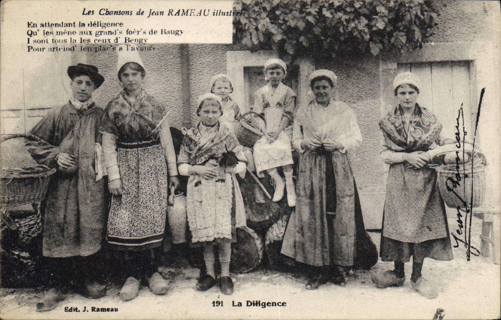 CPA Folklore Les chansons de Jean Rameau illustrees La diligence