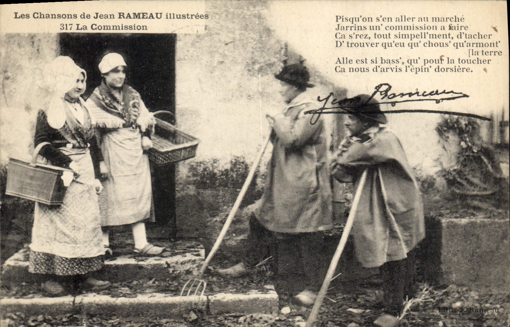 CPA Folklore Les chansons de Jean Rameau illustrees La commission
