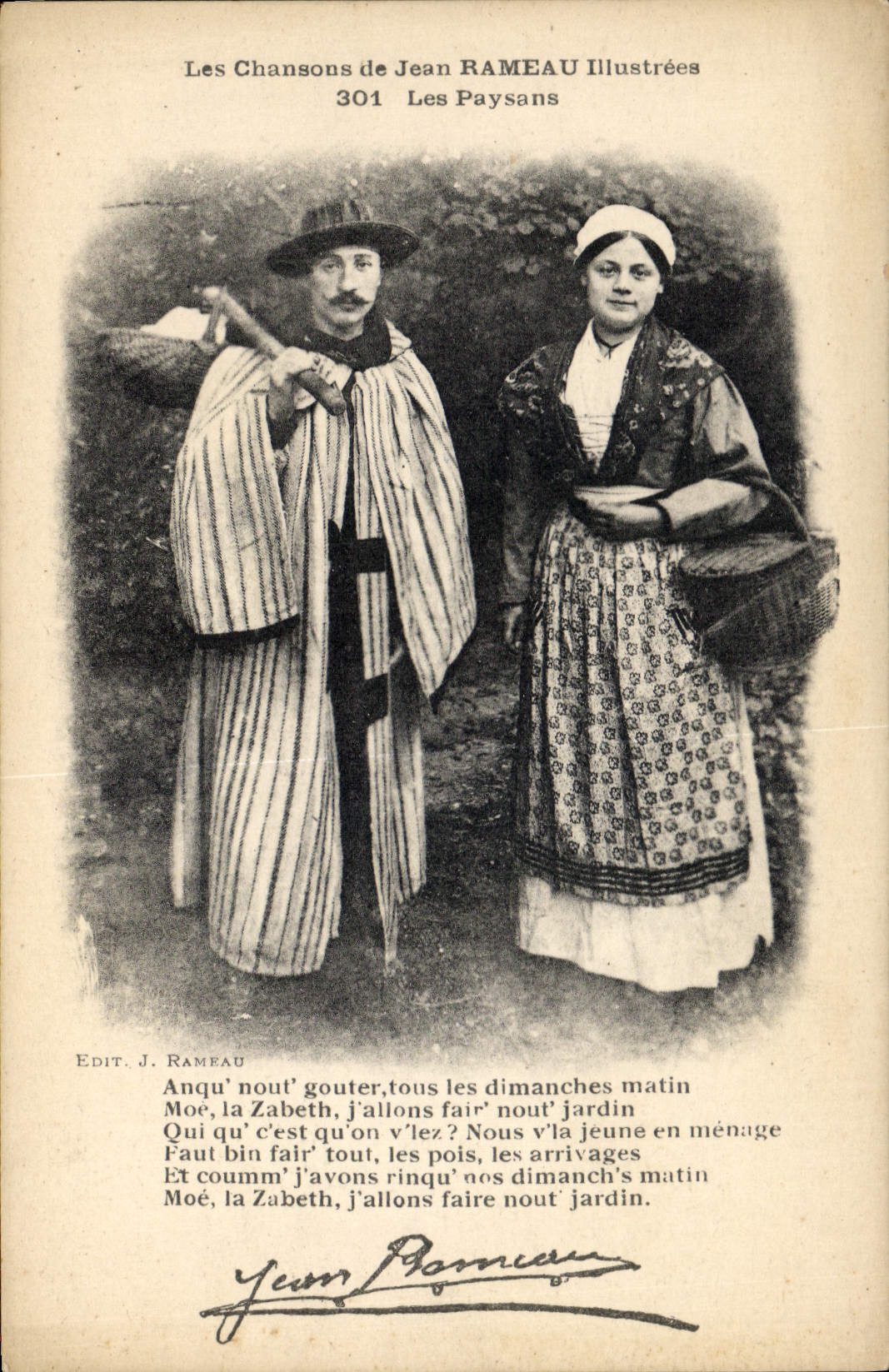 CPA Folklore Les chansons de Jean Rameau illustrees Les paysans