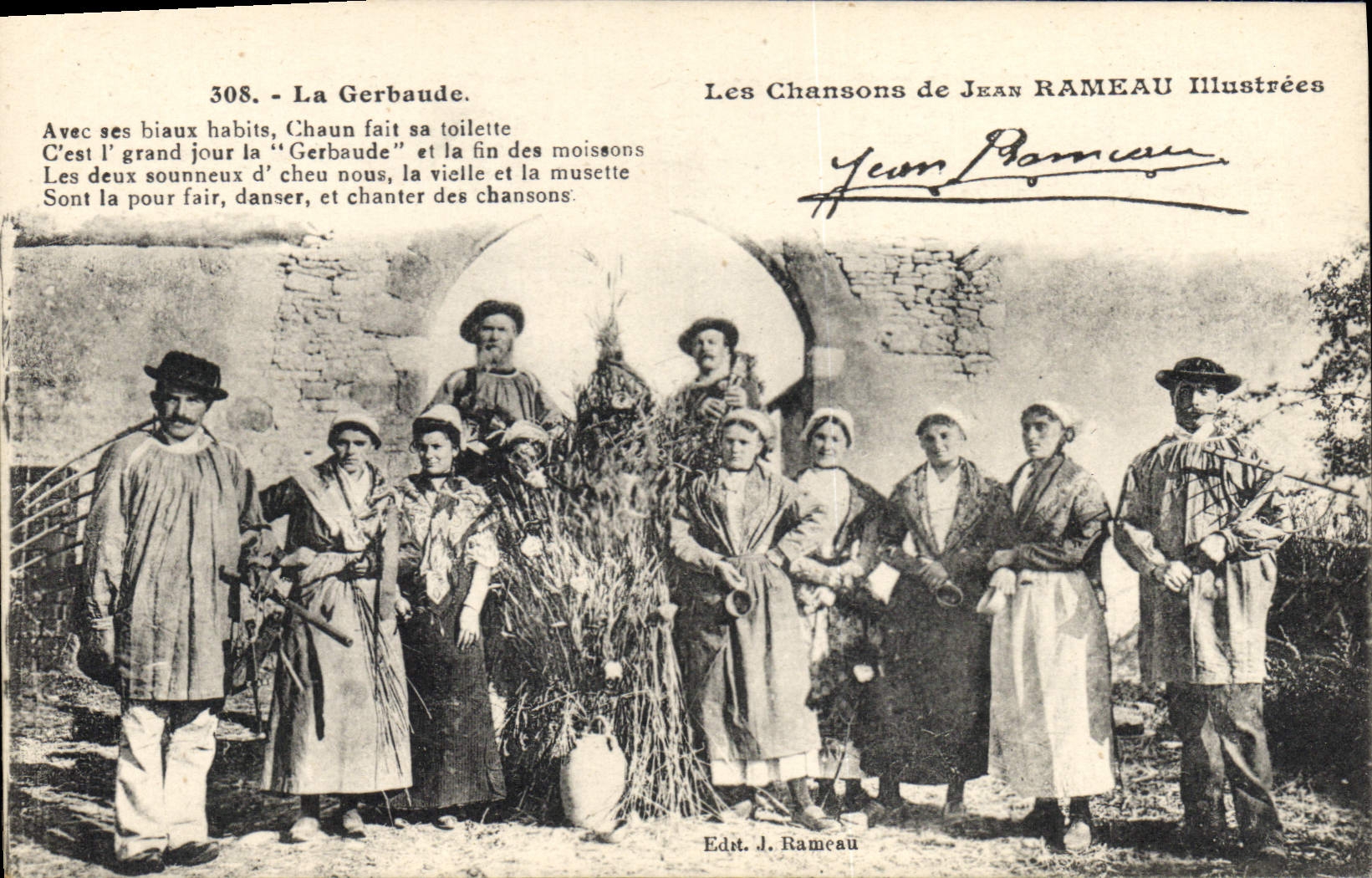 CPA Folklore Les chansons de Jean Rameau illustrees La Gerbaude