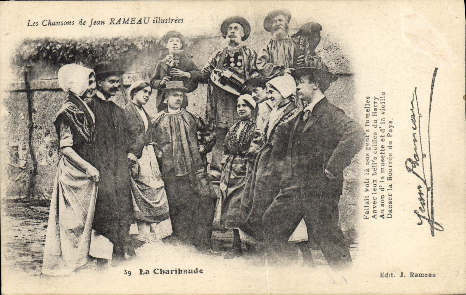 CPA Folklore Les chansons de Jean Rameau illustrees La Charibaude