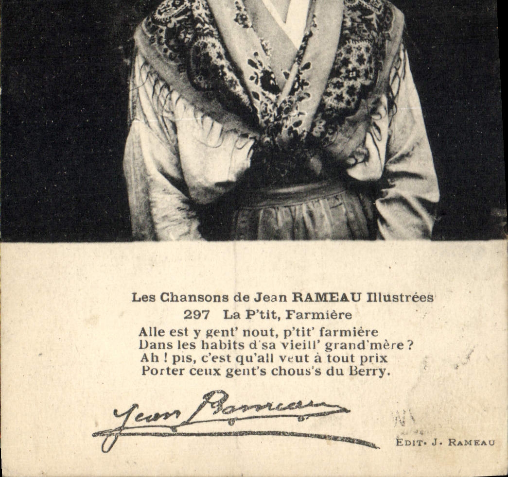 CPA Folklore Les chansons de Jean Rameau illustrees La p'tit Farmiere