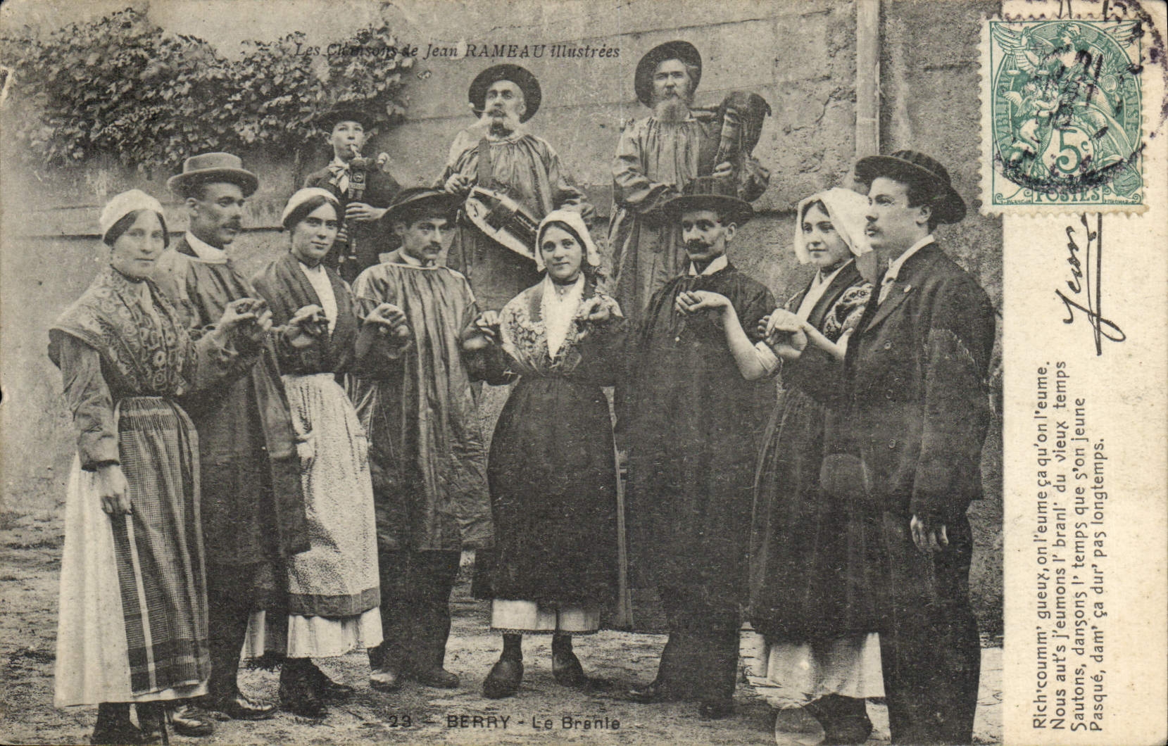 CPA Folklore Les chansons de Jean Rameau illustrees Berry Le Branle