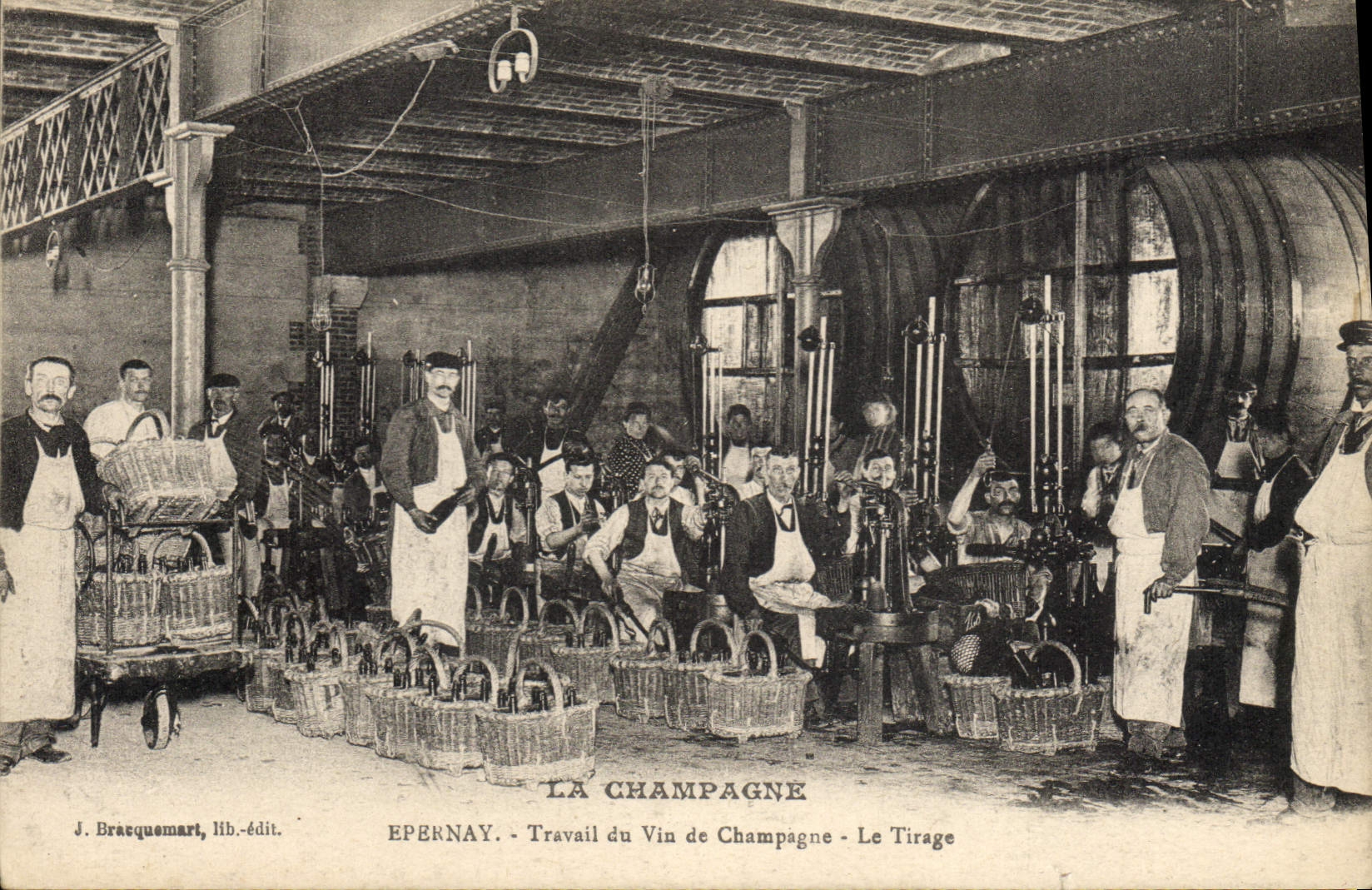 Postal Folclore Vid Vendimias Champaña Epernay Trabajo de vino de Champaña la tirada CUMBRE