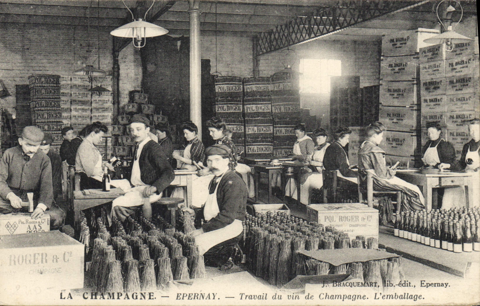 Postal Folclore Vid Vendimias Champaña Epernay Trabajo del vino de Champaña el embalaje CUMBRE