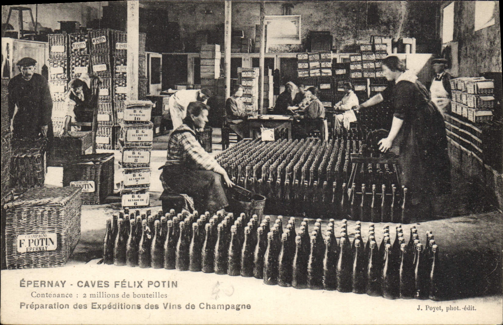 Postal Folclore Vid Vendimias Epernay Huecos Felix Potin Preparation de las expediciones de los vinos de Champaña CUMBRE
