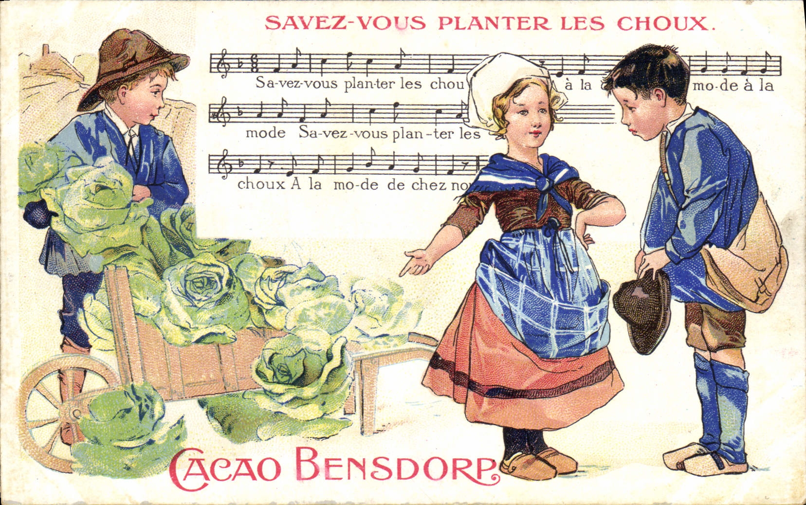 CPA Publicite Cacao Bensdorp Savez vous planter les choux 
