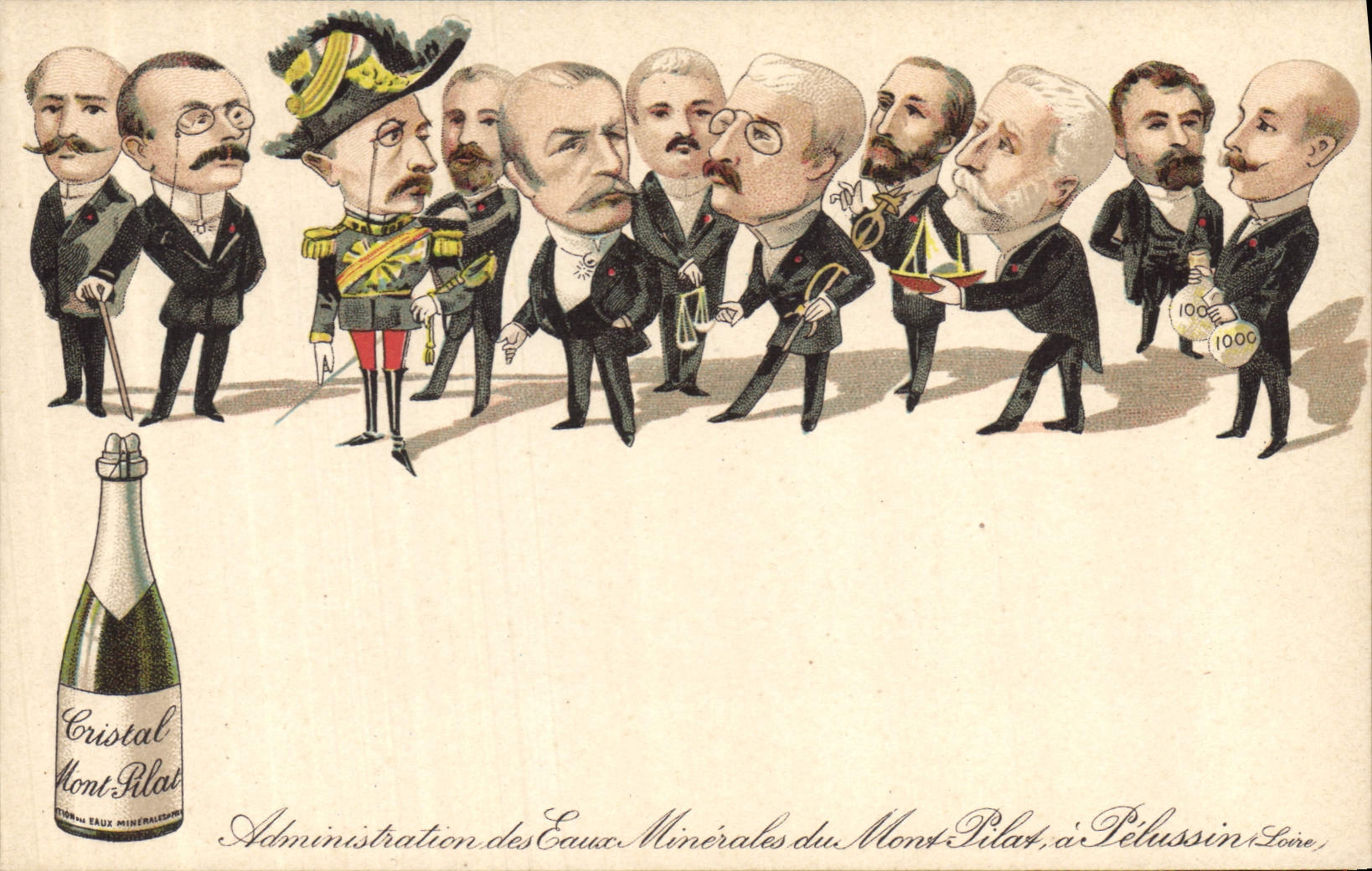CPA Publicite Cristal Mont Pilat Militaria Eaux minerales