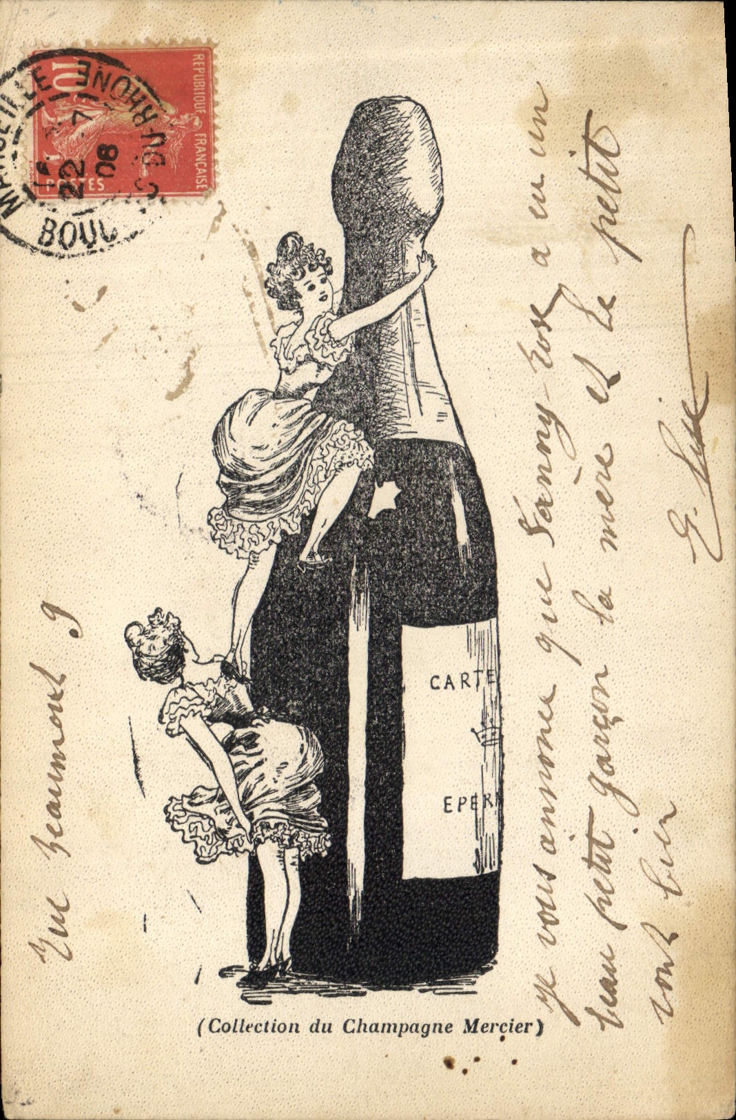 CPA Publicite Champagne Mercier Femmes 