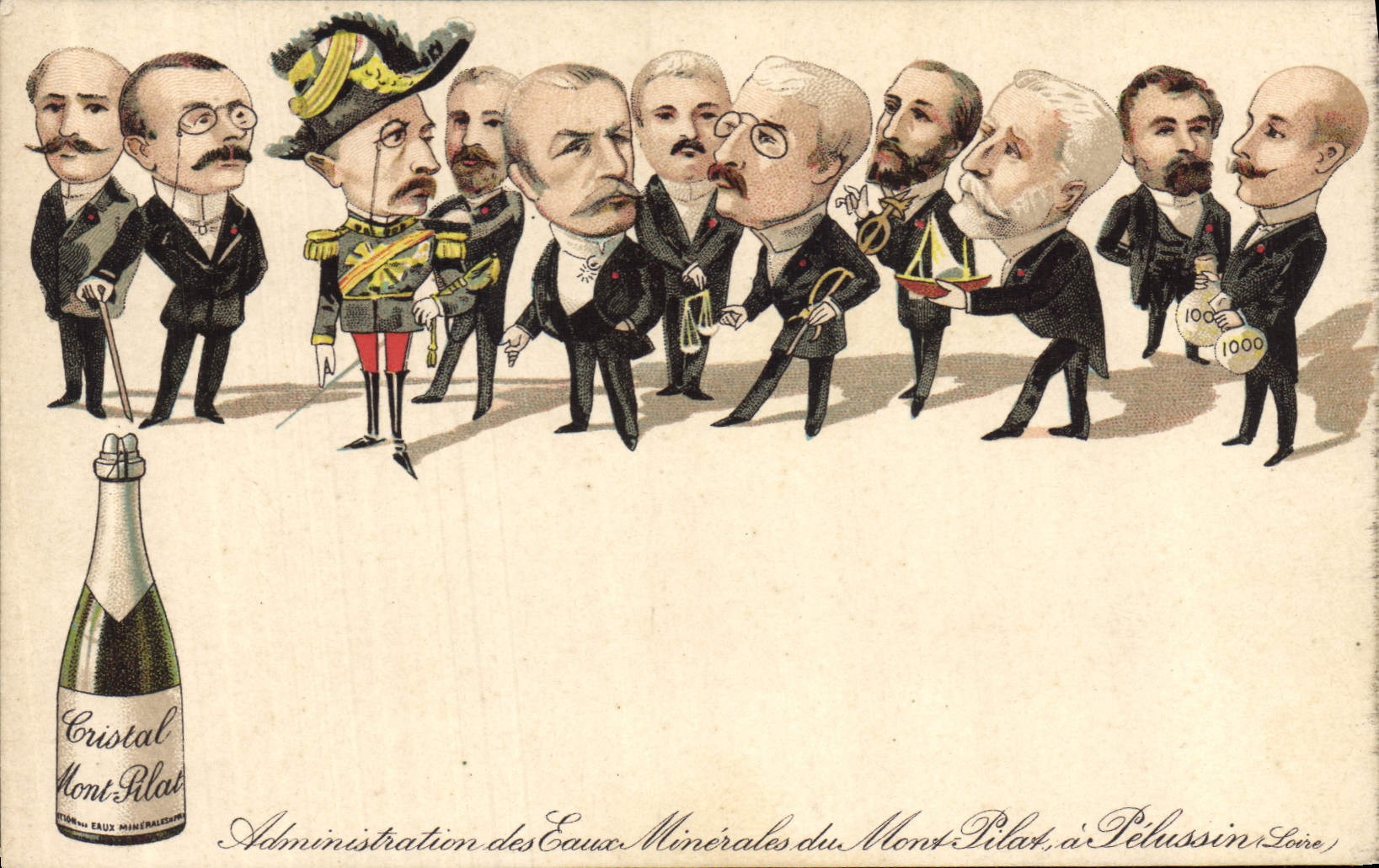 CPA Publicite Cristal Mont Pilat Eaux minerales Mont Pilat Pelussin Loire