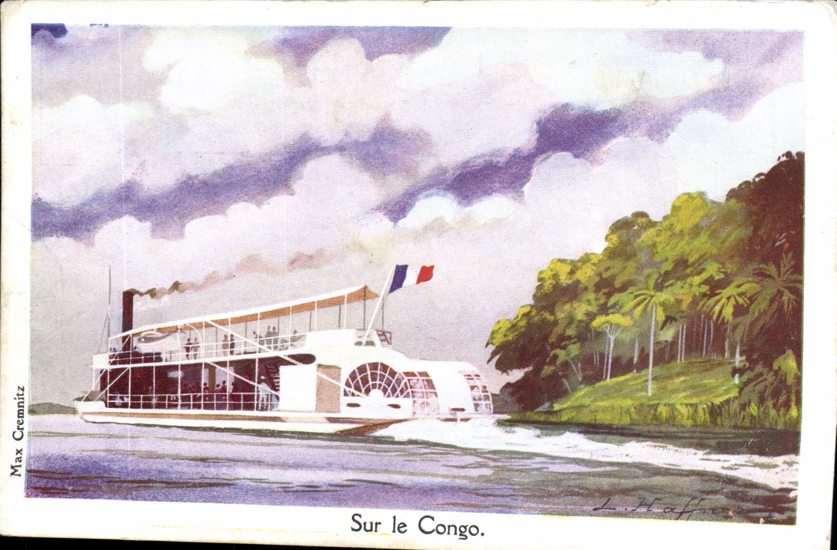 CPA Fantaisie Illustrateur Haffner Bateau Sur le Congo