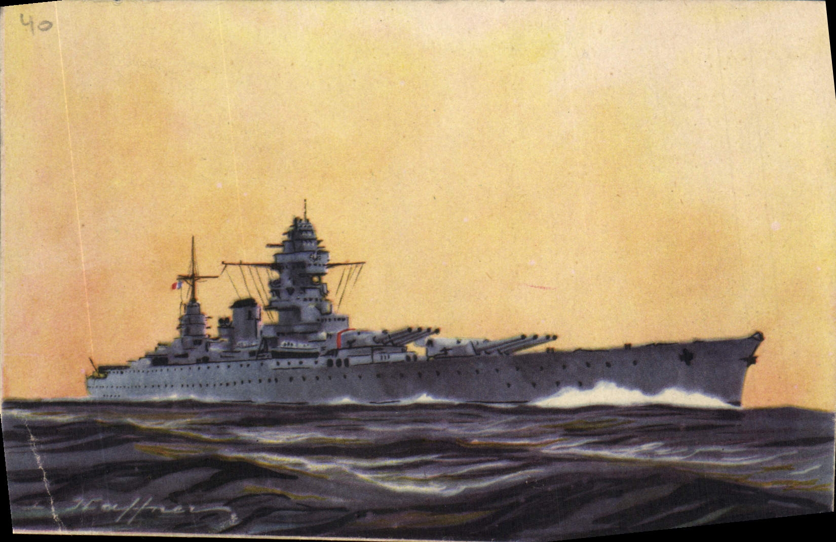 CPA Fantaisie Illustrateur Haffner Bateau de Guerre Cuirasse Dunkerque