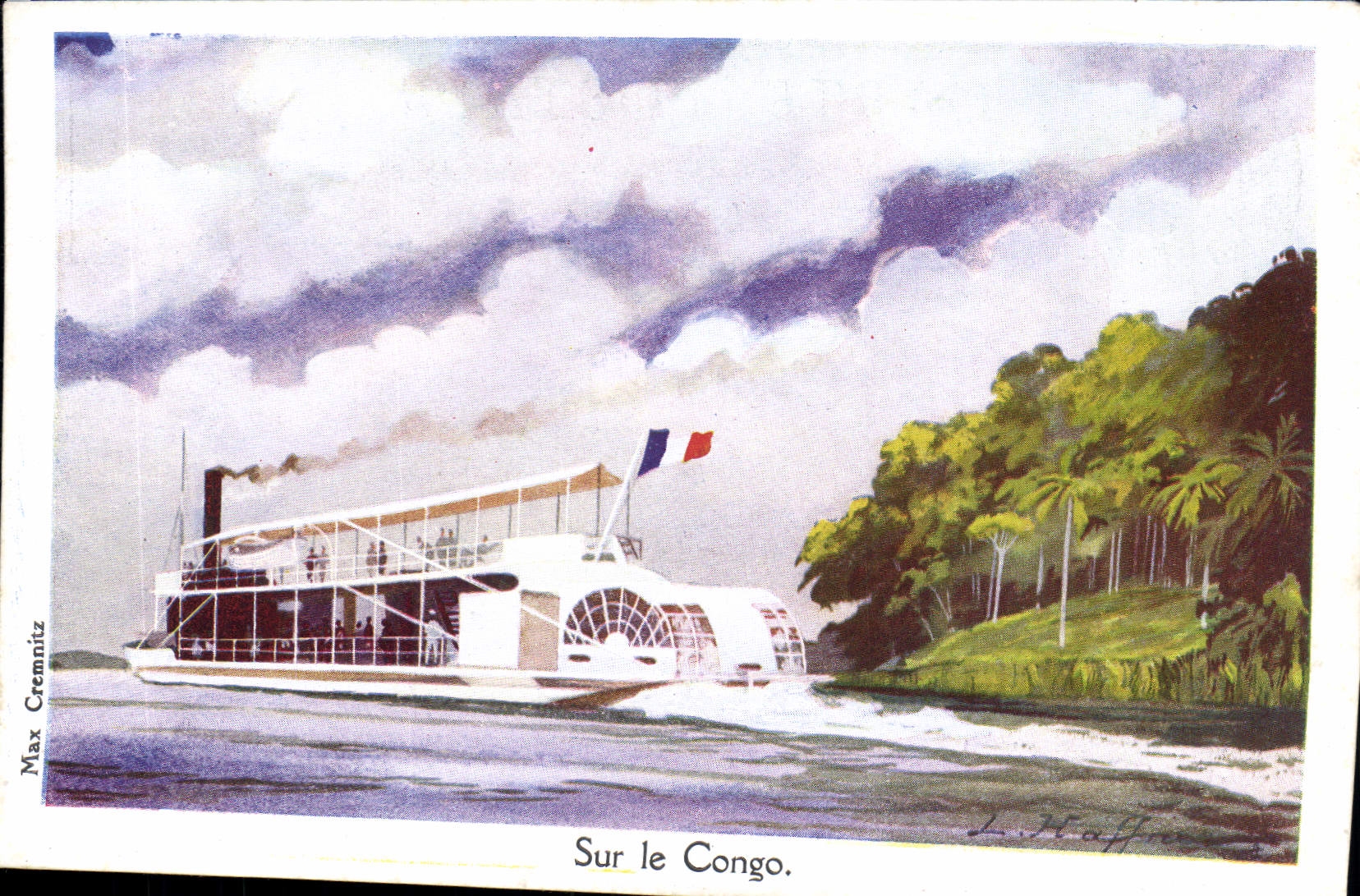 CPA Fantaisie Illustrateur Haffner Bateau Sur le Congo