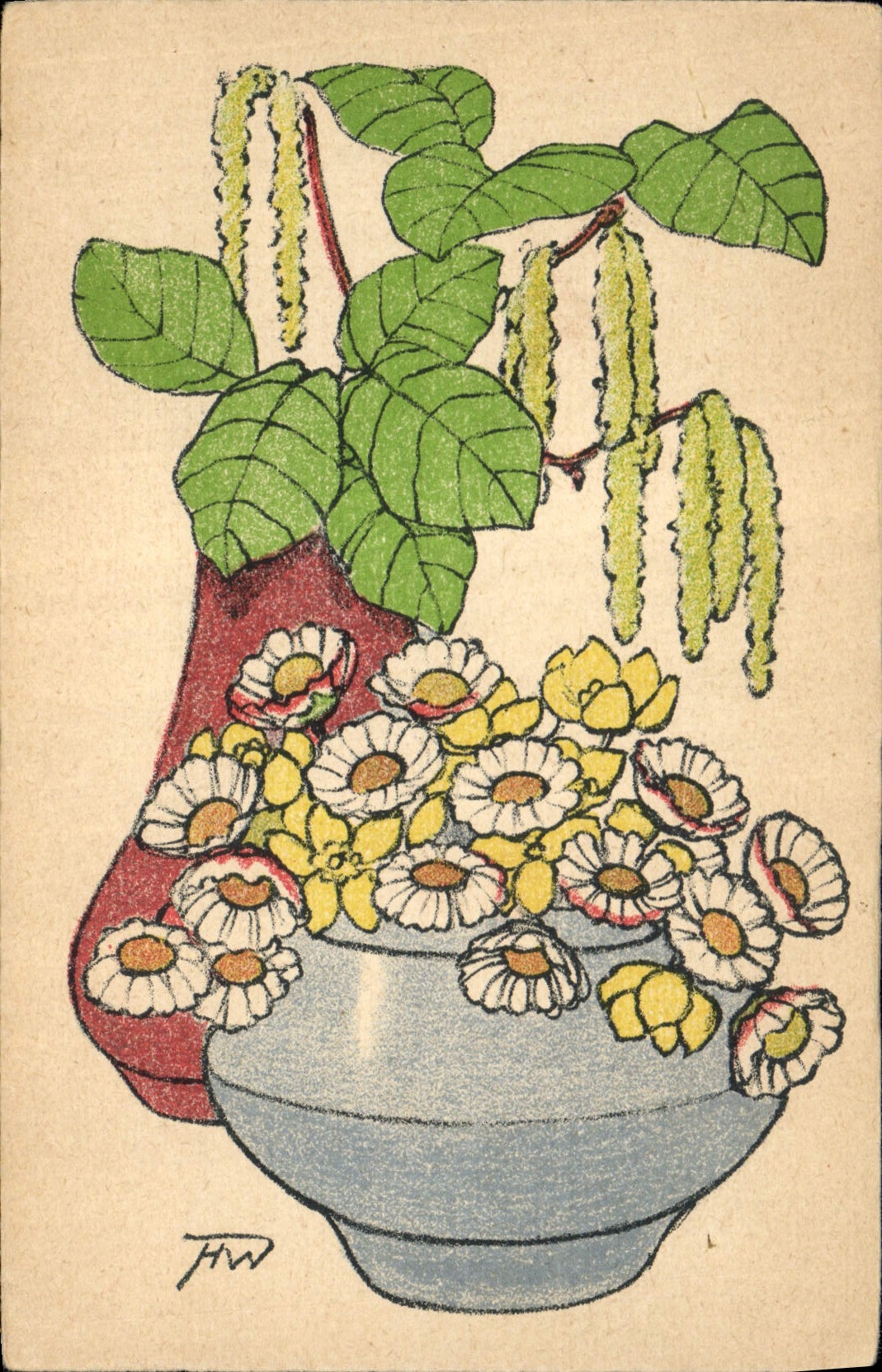 CPA Fantaisie Fleurs 