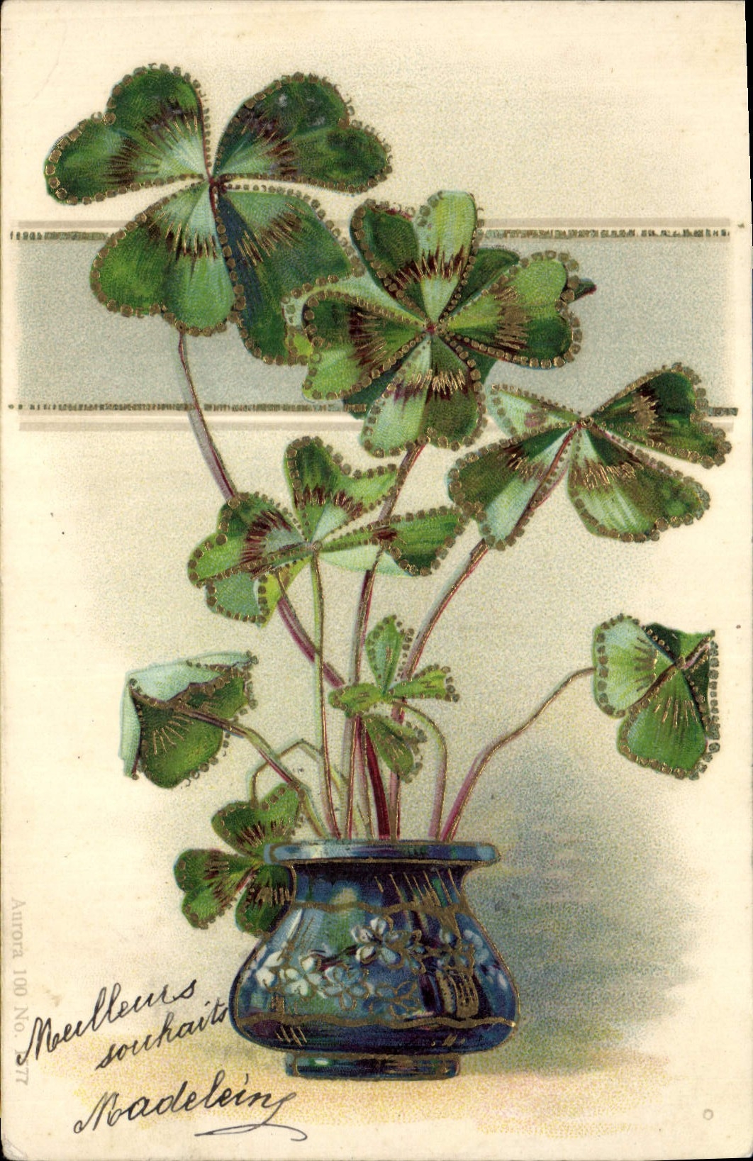 CPA Fantaisie Fleurs Trefles