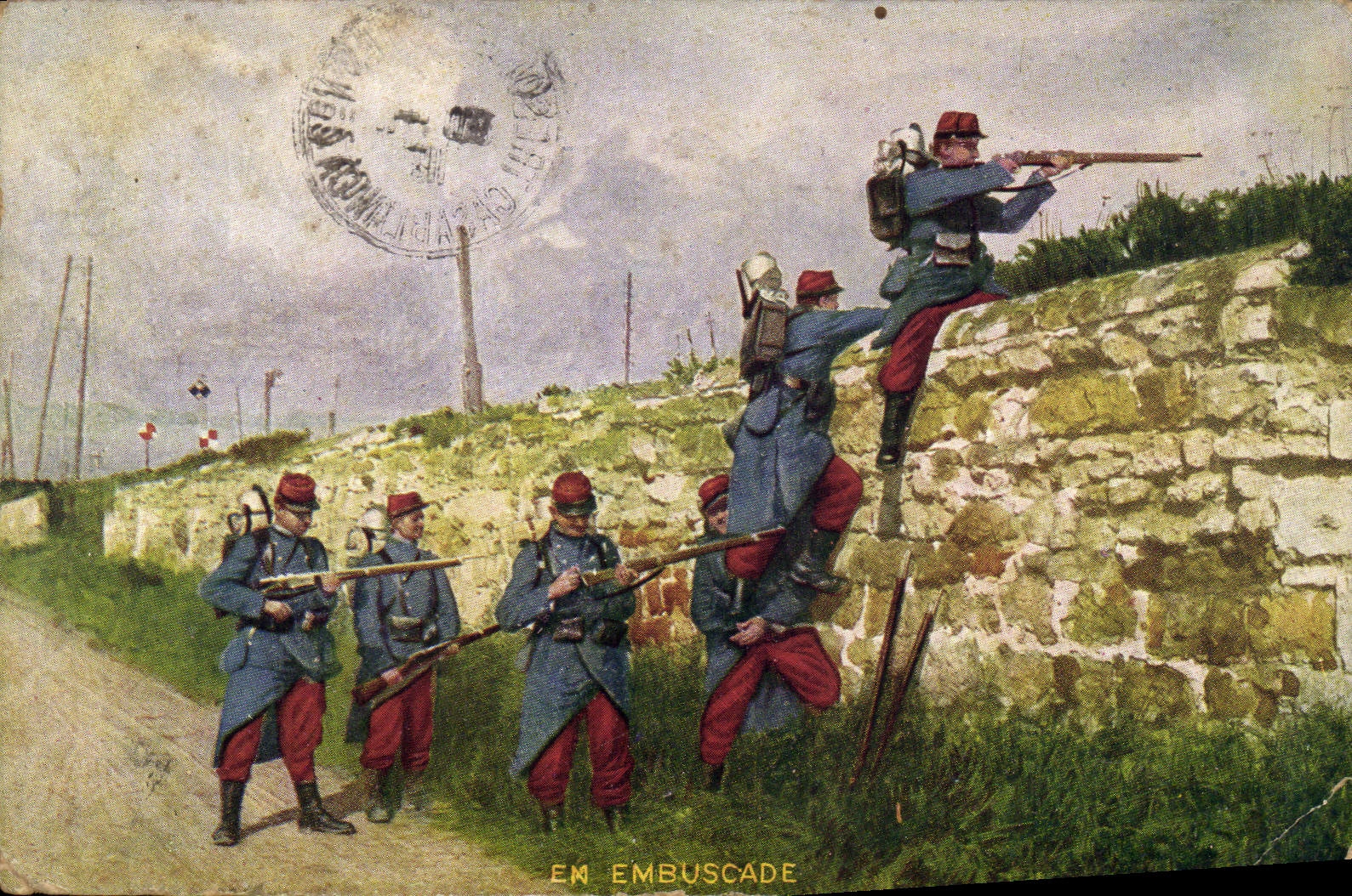 CPA Militaria En embuscade