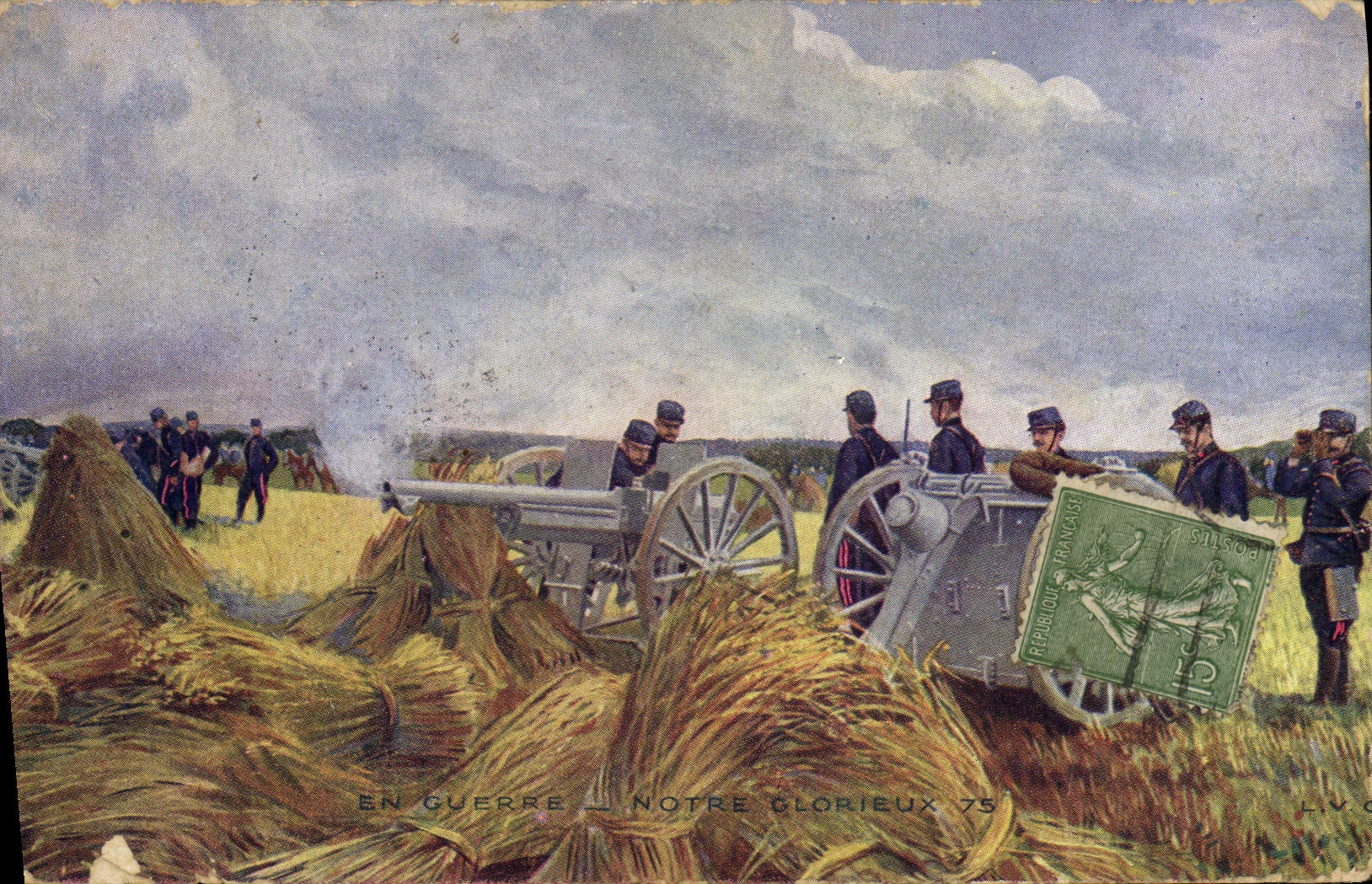 CPA Militaria Notre glorieux 75 Canon 