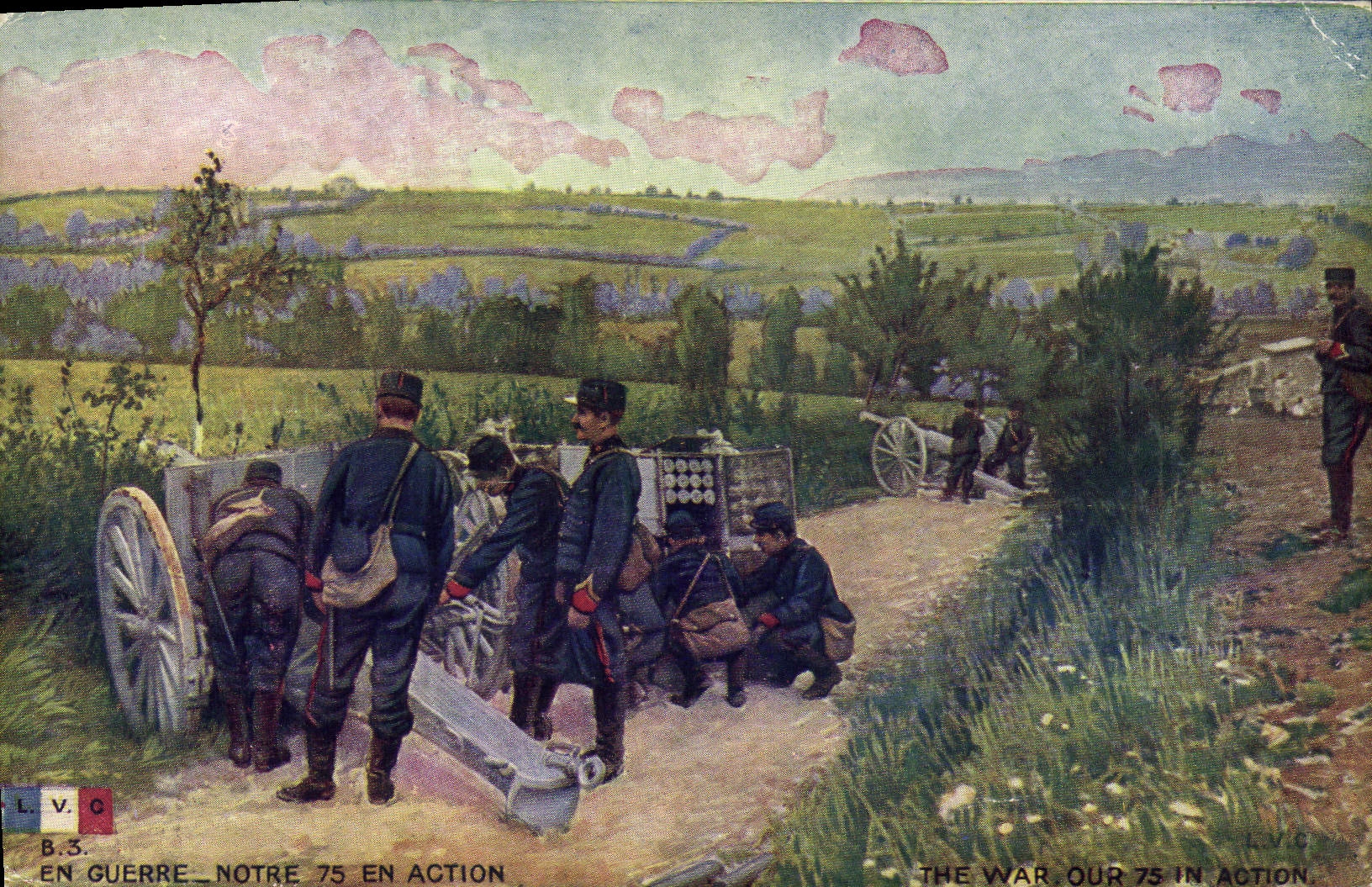 CPA Militaria Notre 75 en action Canon