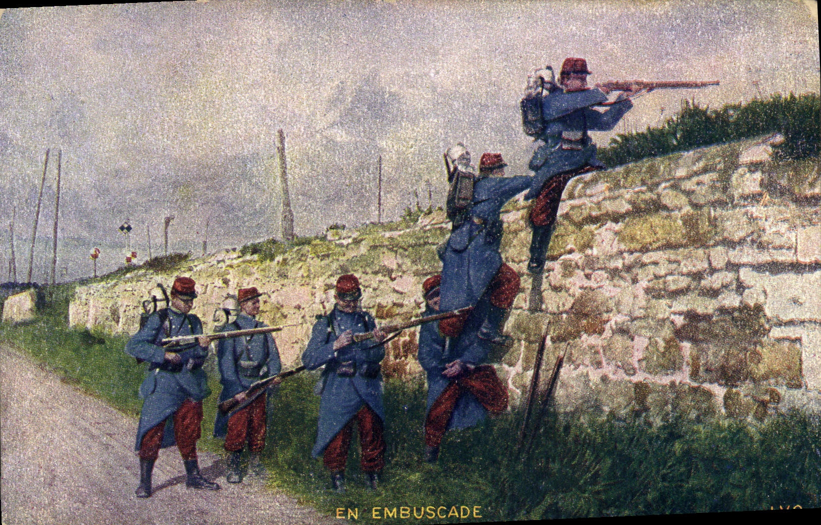 CPA Militaria En embuscade 